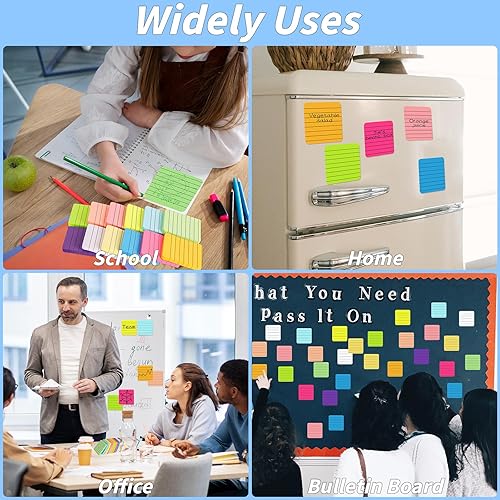 Miniatura 6 de 60 blocs de notas adhesivas con forro de esquina redonda de 3 x 3 pulgadas, 12 colores brillantes, bloc de notas autoadhesivas, bloc de notas de