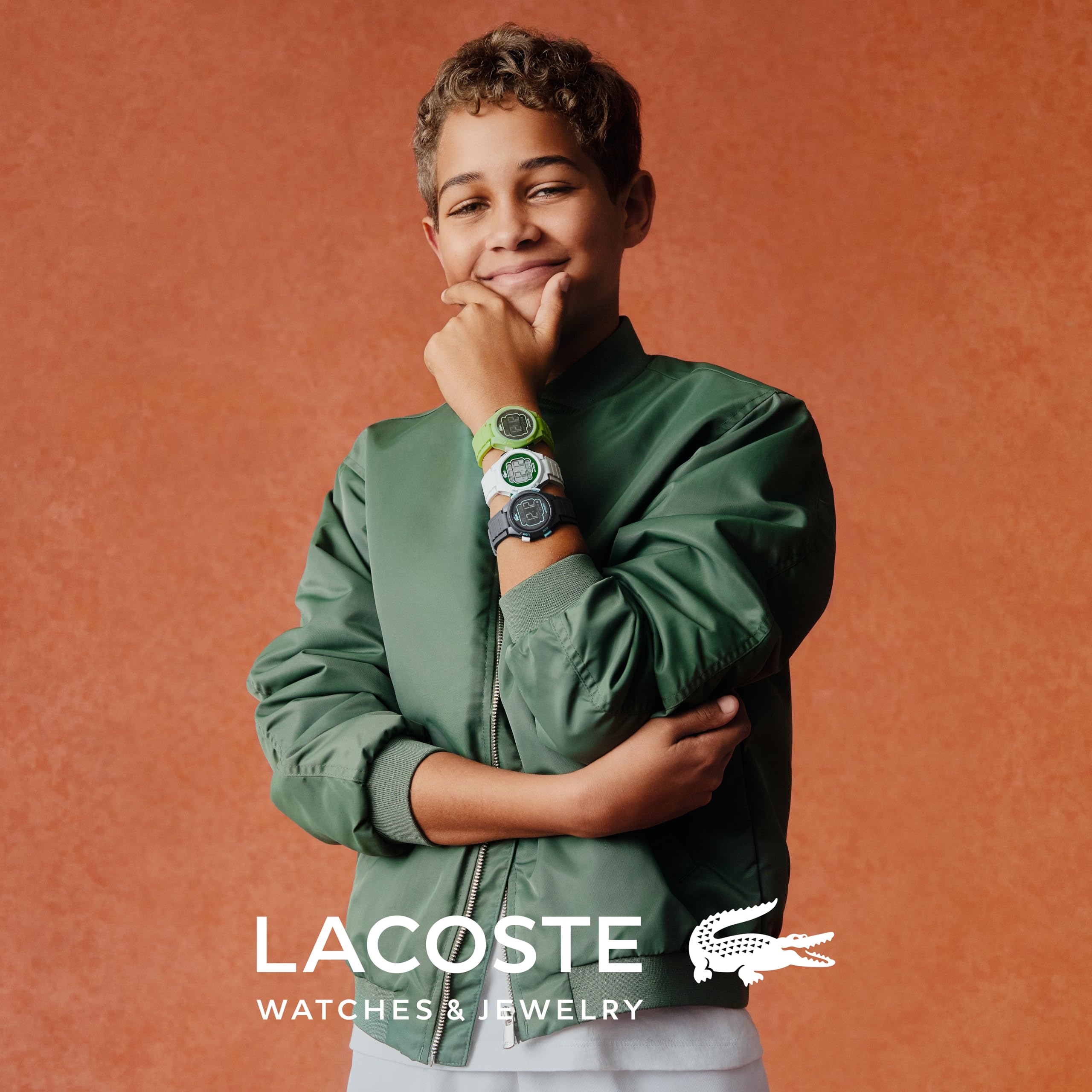 Lacoste Zegarek cyfrowy dla dzieci kolekcja LC33 z niebieską silikonową bransoletką - 2030066