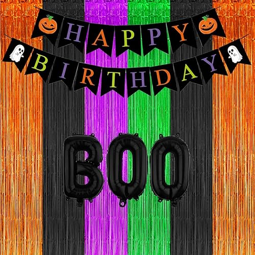 Miniatura 2 de Decoración de fiesta de Halloween, decoración de Halloween, oropel de fondo de fiesta de Halloween, serpentina, cortinas de flecos de papel de