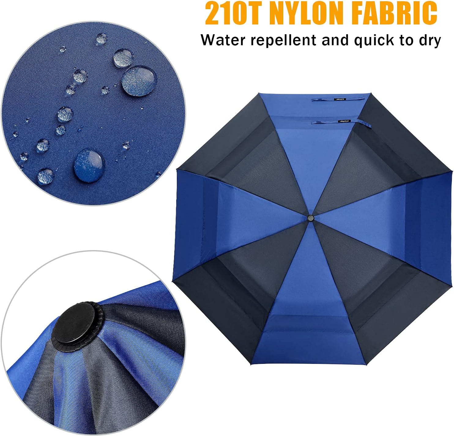 G4Free 62inch Portable Golf Umbrella Automatic Open Large Oversize Vented Double Canopy Windproof Waterproof Sport Umbrellas(Blue/Navy) : Sports & Outdoors
