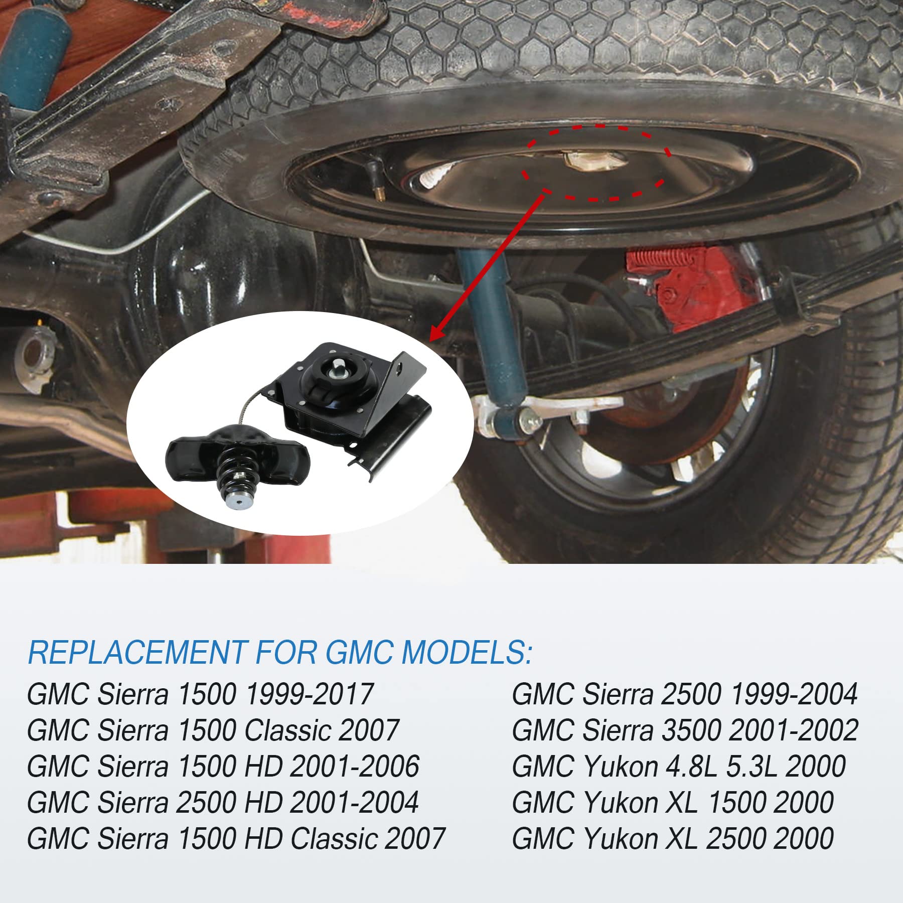 JDMSPEED New Spare Tire Winch Wheel Carrier Hoist Spare Tire Hoist