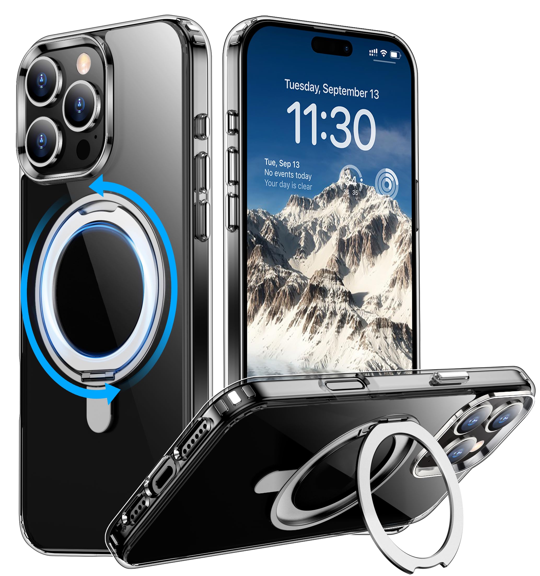 Anneau magnétique compatible iPhone 16 Pro Max 6,9 2024 transparent - 7