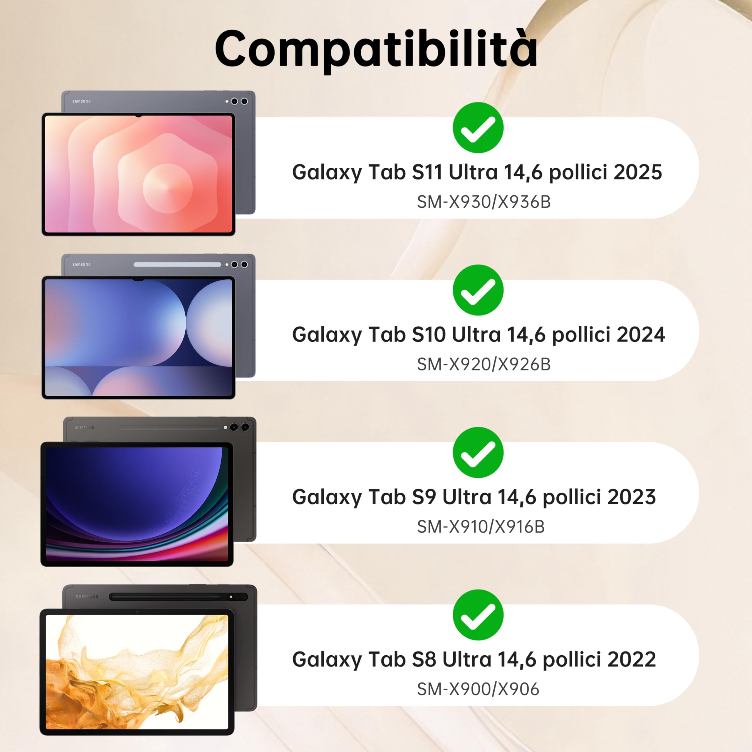 Tastiera Custodia per Samsung Galaxy Tab S11 Ultra/S10 Ultra/S9 Ultra 14.6 Pollici - 7 Colori Retroilluminazione con Touchpad Tastiera Bluetooth - per Tab S8 Ultra Custodia QWERTY Italiano, Nero