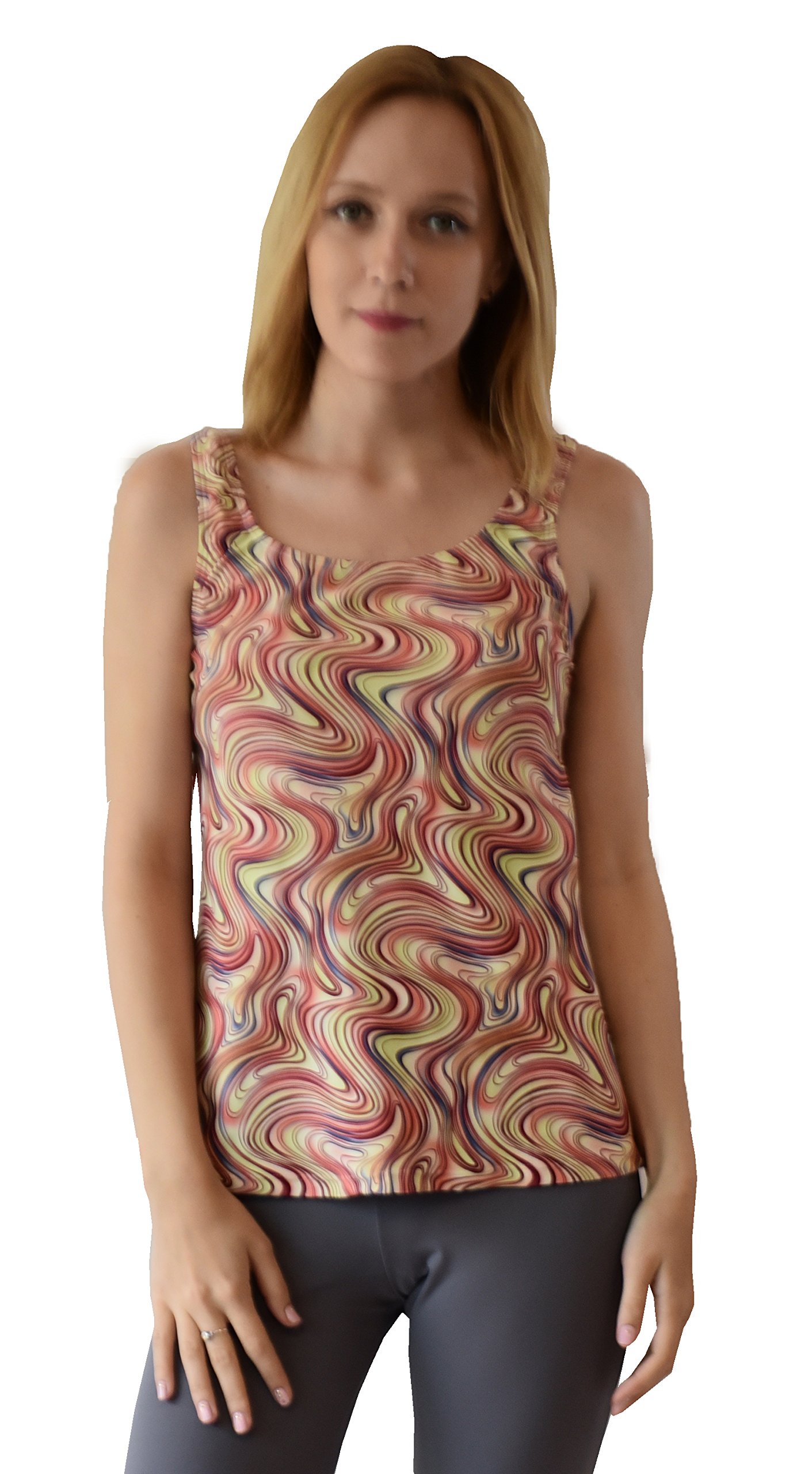 Private Island Women UPF50+ Tankini Bathing Swimsuits Sleeveless Tank Bra Top Swim Rash Guard