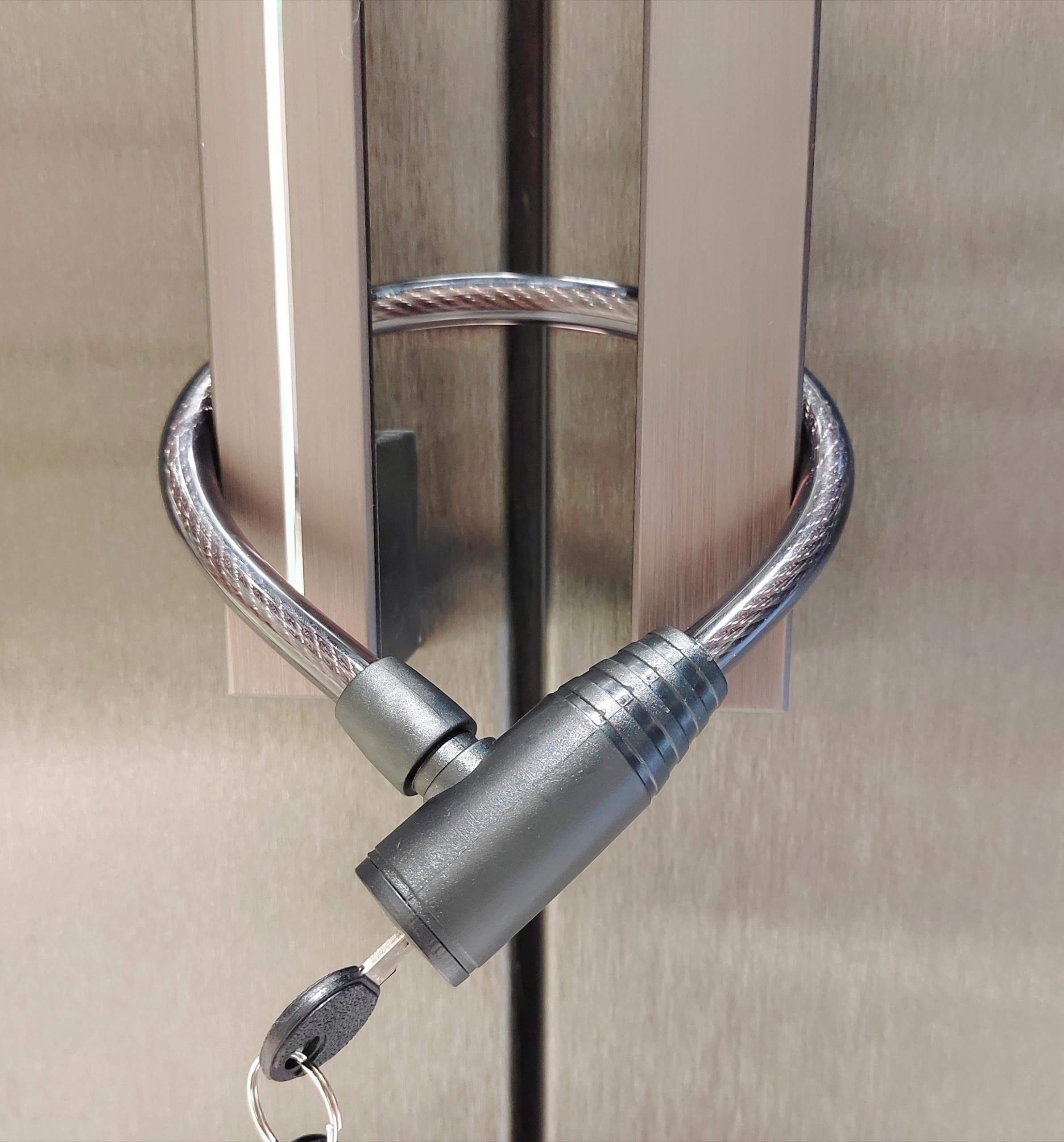 Fridge Lock With Keys, Cabinet and Childproof Lock, Bike Cable Lock for Cabinets, Drawers, Fridge, Bike, Stroller (16" 1PCS)