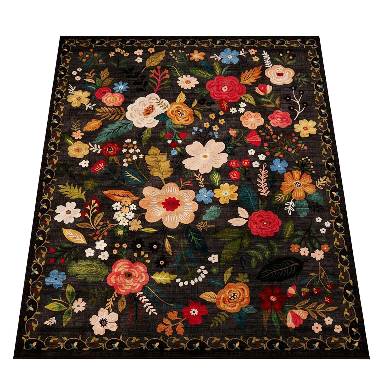 Tapis à fleurs 160x200 tapis de salon de cuisine et de chambre