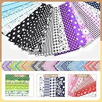Vista 4 de Paquete de 56 piezas de tela de algodón con estampado de 9.8 x 9.8 pulgadas, diseño precortado, diseño floral para acolchar, retazos, manualidades