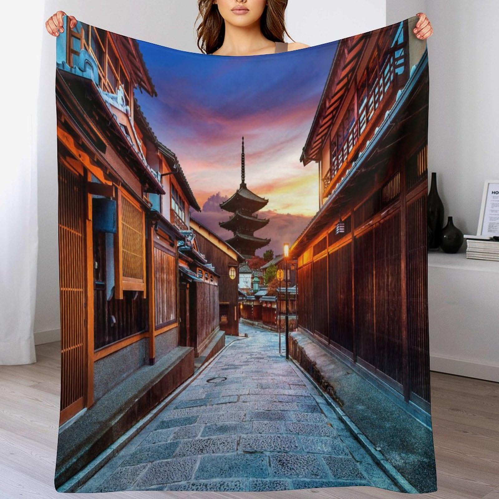 Manta de franela de Kyoto Japón manta de sofá de gran tamaño 180x200