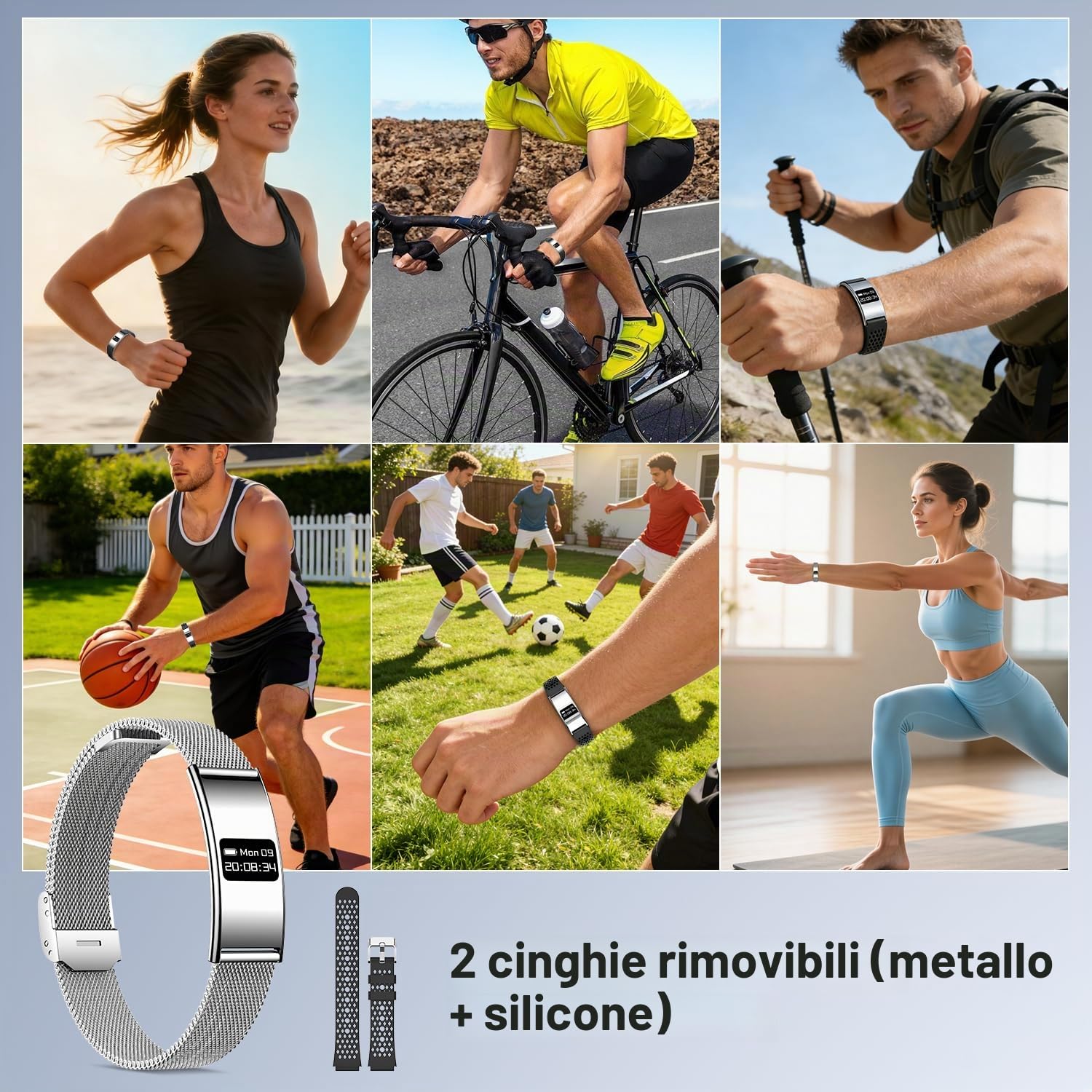 Smartwatch Fitness Tracker Impermeabile, Orologio Smart Band Donna Uomo con Cardiofrequenzimetro, SpO2, Stress, Monitoraggio del Sonno, Modalità Sport Multiple, Compatibile Android iOS