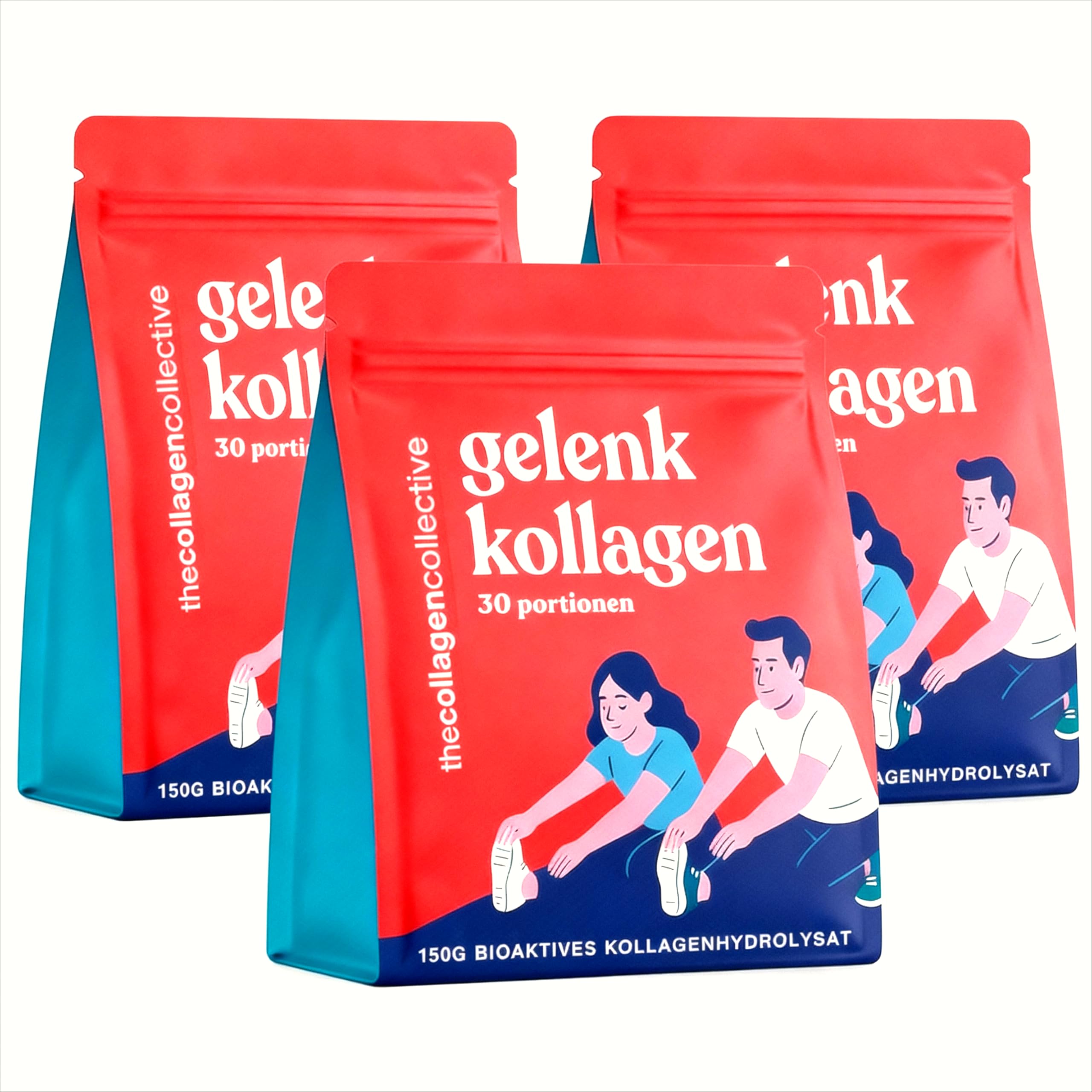 Kollagen Pulver für Gelenke – Hochdosiert Bioaktive Peptide Typ 1, Kollagenhydrolysat bei Gelenkschmerzen Arthrose Sports Knorpelaufbau Knie Bindegewebe Gelenk Knorpel (3 Pack)