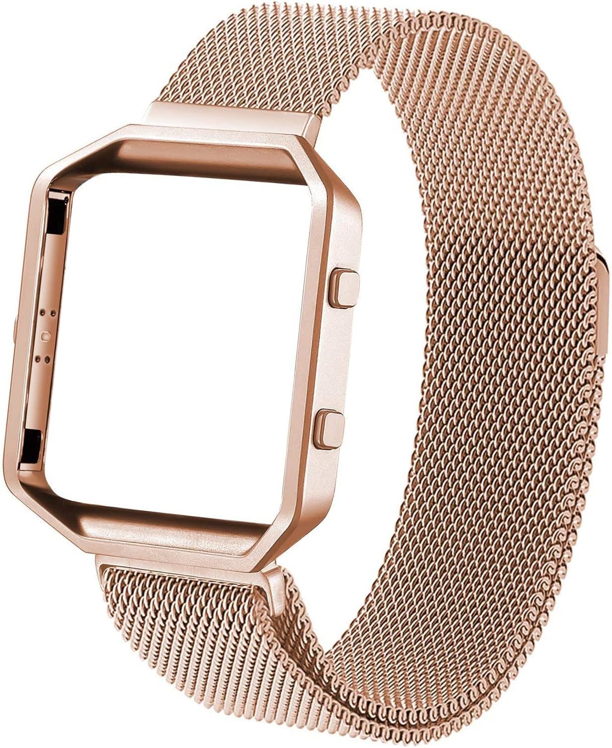 Metal Band Compatible with Fitbit Blaze Bands with Metal Frame,Stainless Steel Mesh Loop Adjustable Wristband Replacement Strap for Women Men Compatible with Fitbit Blaze
