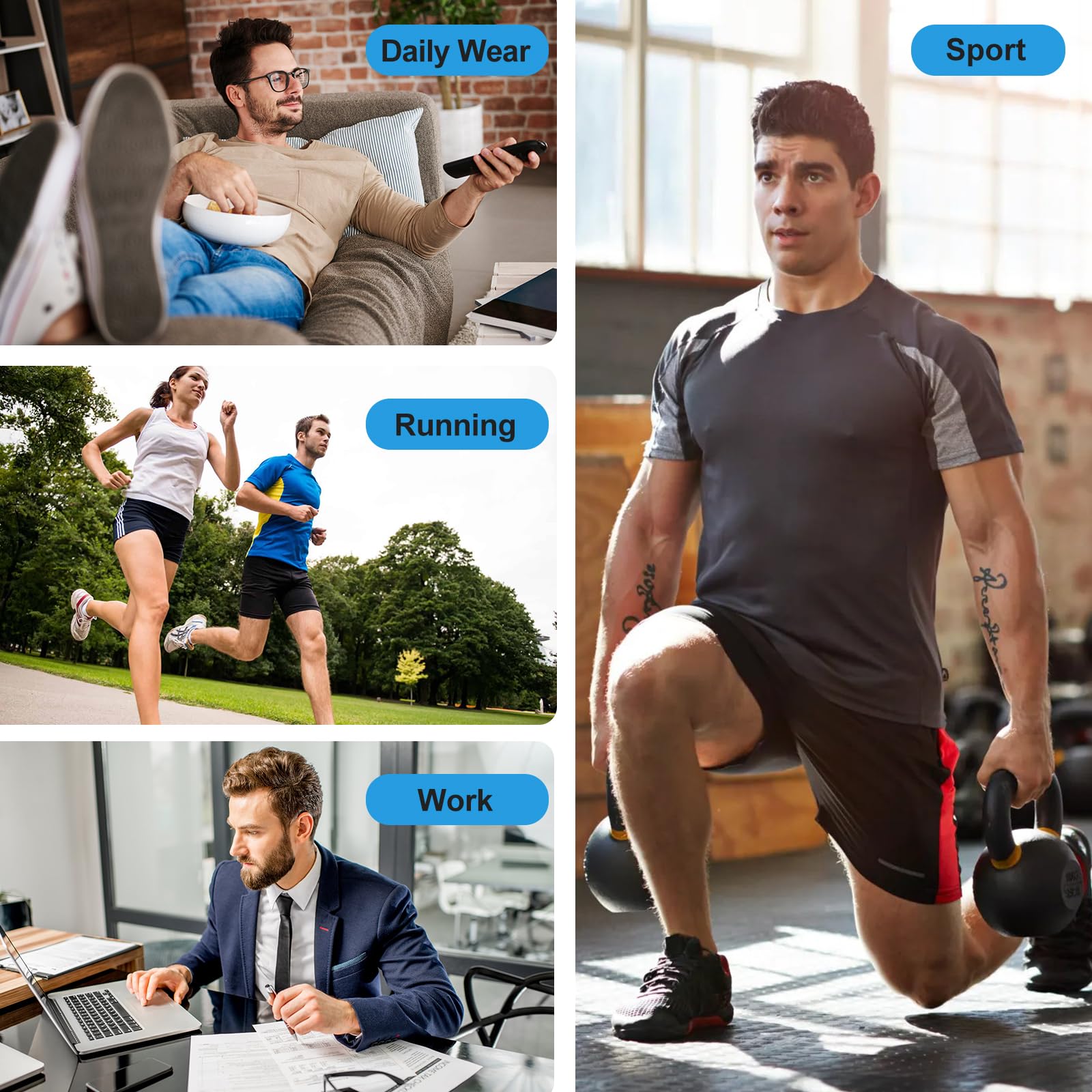 Calcetines Tobilleros 6 Pares Transpirables Cortos Deporte Antiampollas Running Algodon Hombre Mujer
