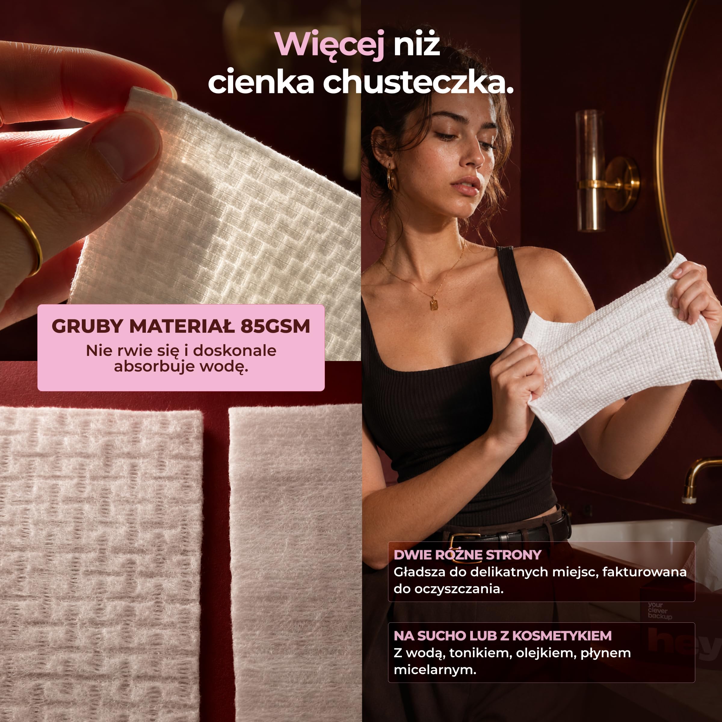 Ręczniki jednorazowe do twarzy 10 op. 80 sztuk 20 x 20 cm | delikatne, wytrzymałe