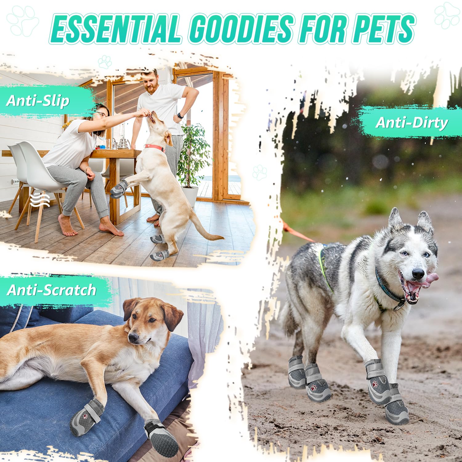 Scarpe Per Cani Estive Protettive - Stivaletti Traspiranti Per Zampe, Antiscivolo E Impermeabili