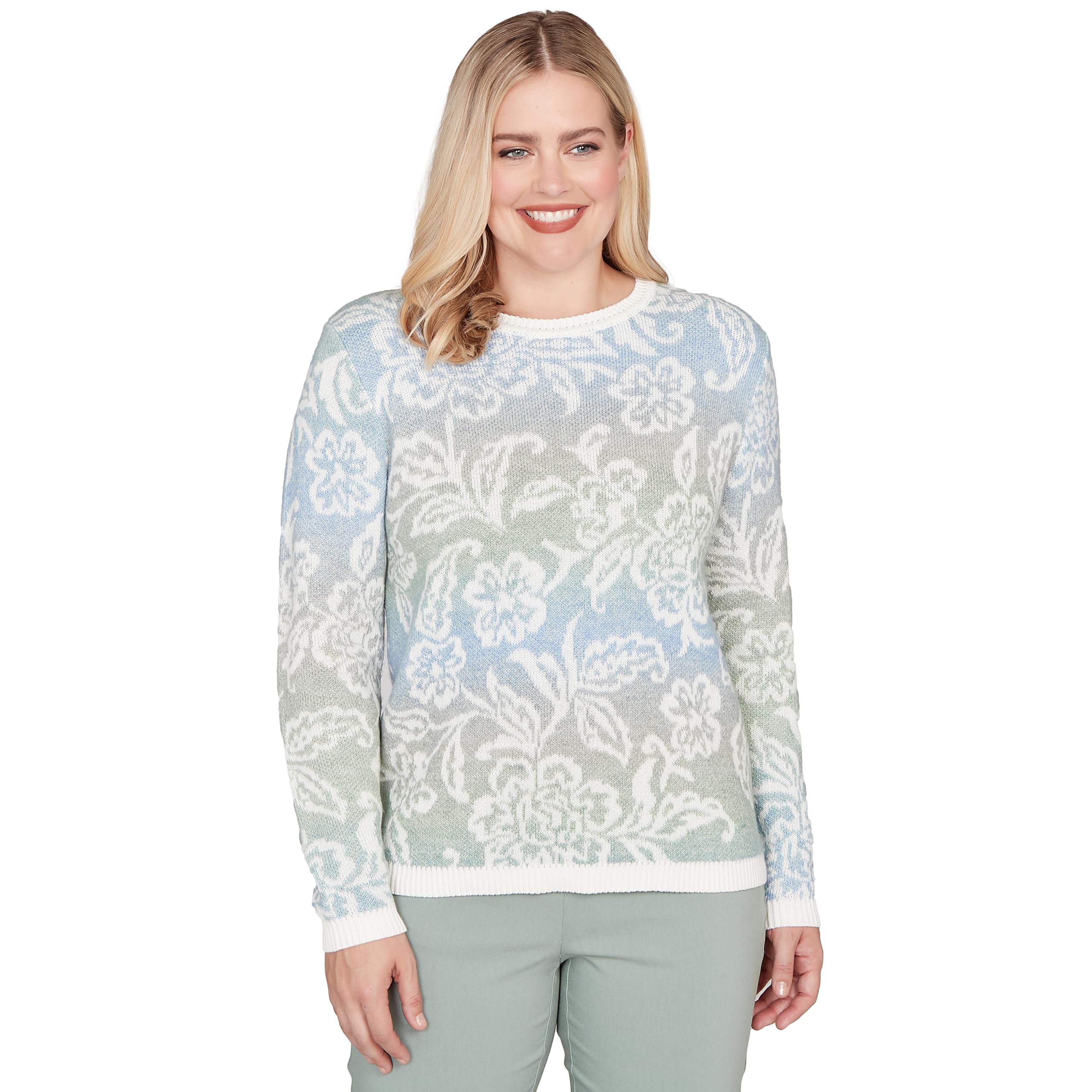 Alfred Dunner Soft Paisley Ombre Sweater