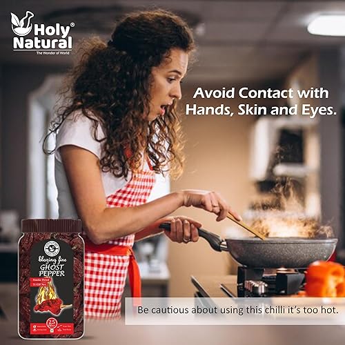 Miniatura 6 de Ghost Pepper Chili Entero (Bhut Jolokia Chili/Ghost Pepper Pod) – 2.5 oz/71 g, 100% puro, ahumado, picante y picante del mundo, añade un sabor
