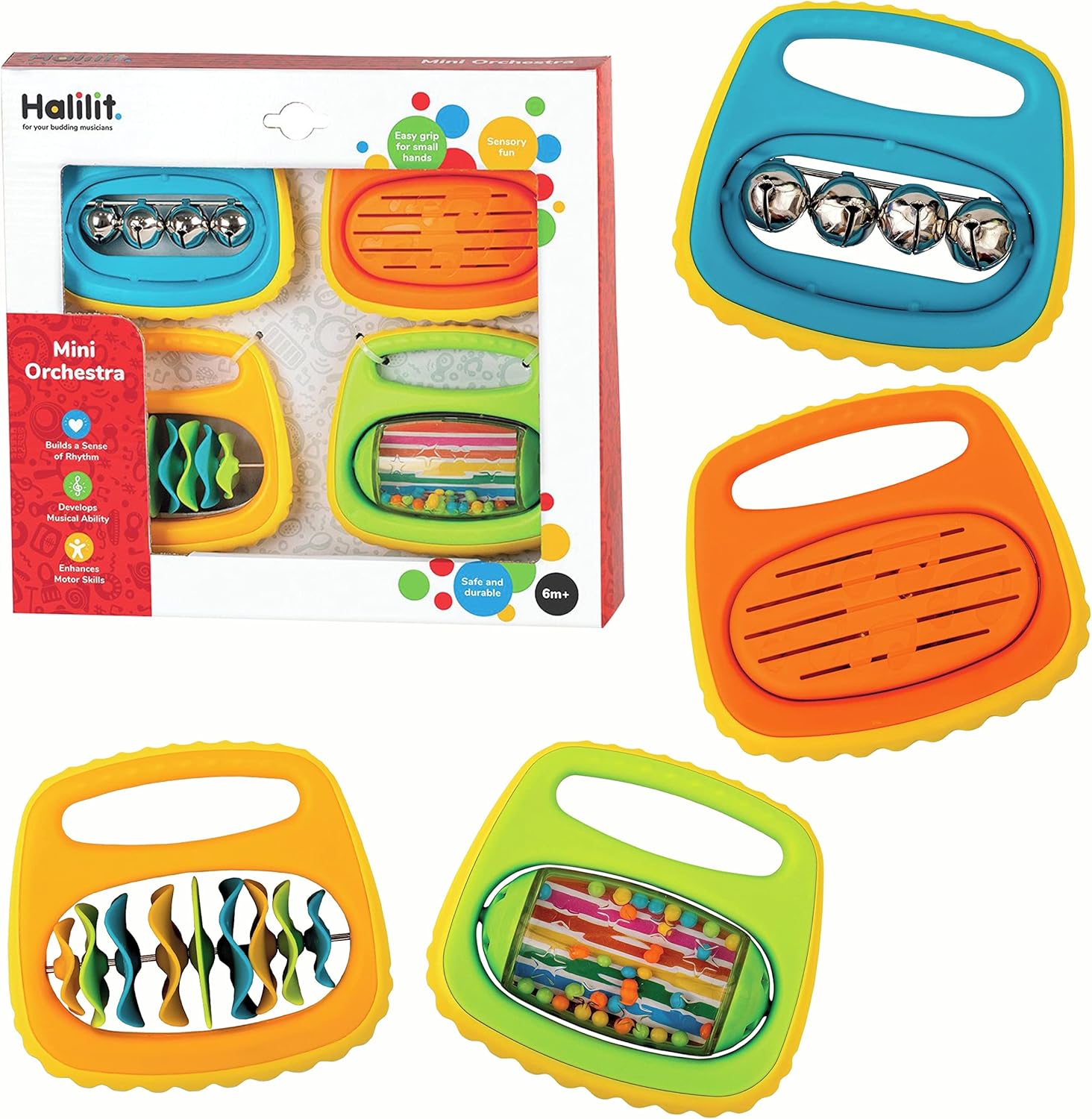 Halilit Mini Orchestra Baby Gift Set. Includes 4 Colourful Musical