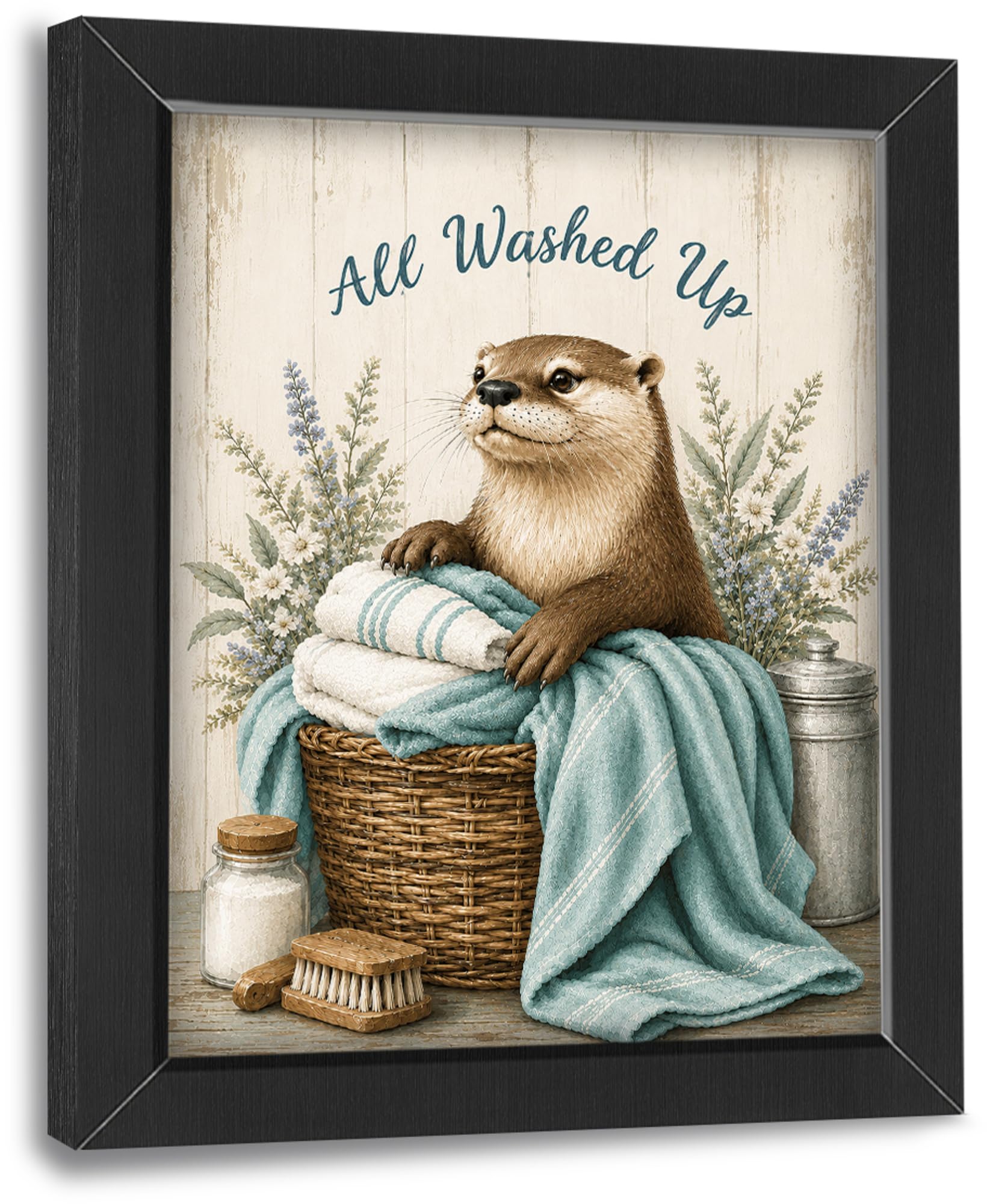 UIAMT Cute Otter Wall Art Pictures Decor Laundry Room Artwork 8"x10"
