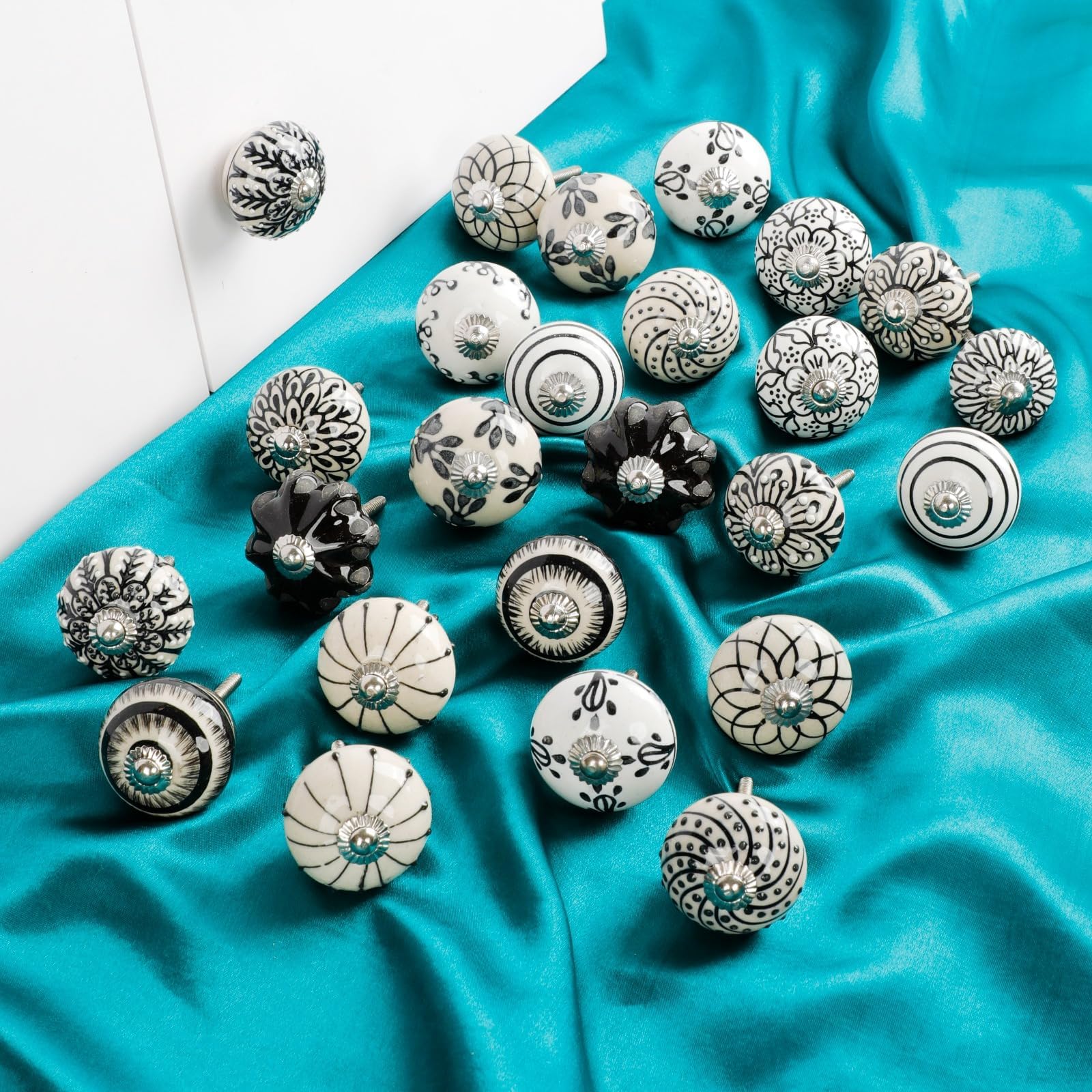 Lot De 20 Boutons De Porte En Céramique Faits À La Main De