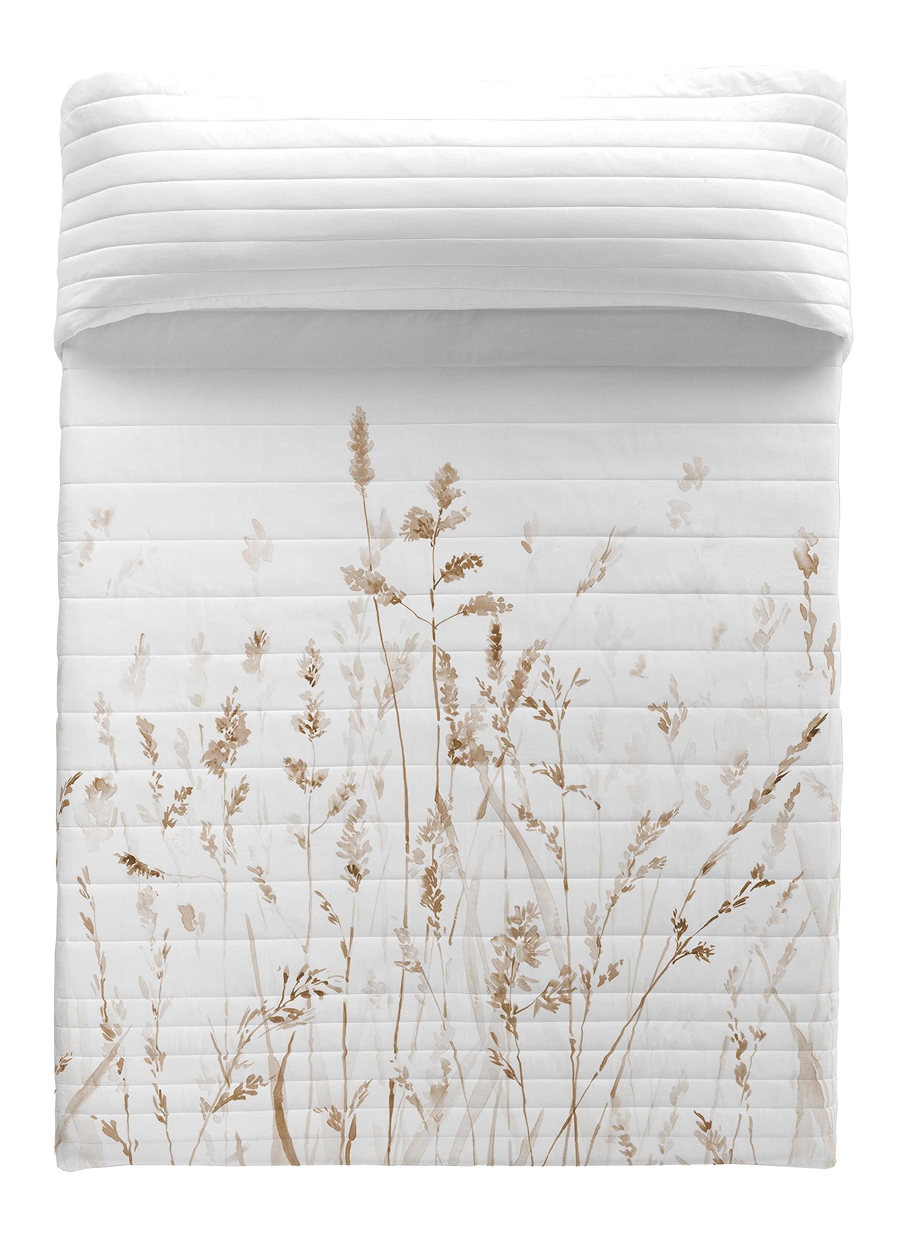 NATURALS Colcha Bouti Cama 180, Colcha con un Ligero Relleno 270x260 + 2 Fundas de cojín 50x50 cm, Rust