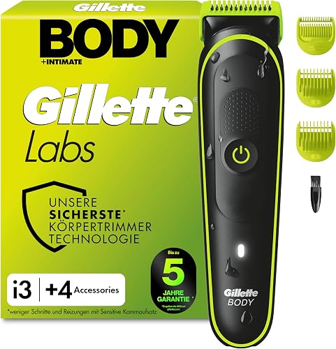 Gillette Labs Body + Intimate Tondeuse Homme i3, 4 Access…
