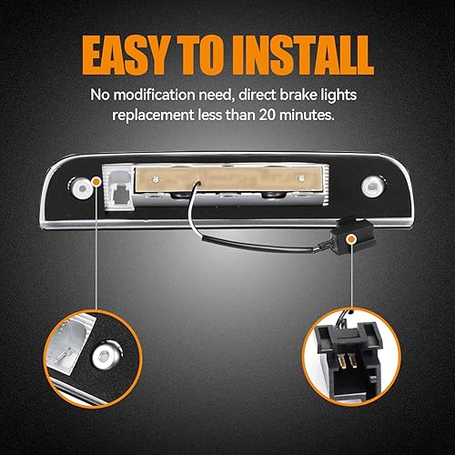 Miniatura 29 de Tercera tercera luz de freno para Chevy Silverado 1999-2006/GMC Sierra 1500 2500 3500HD, 2007 Silverado/Sierra Classic Modelo LED Time Tunnel