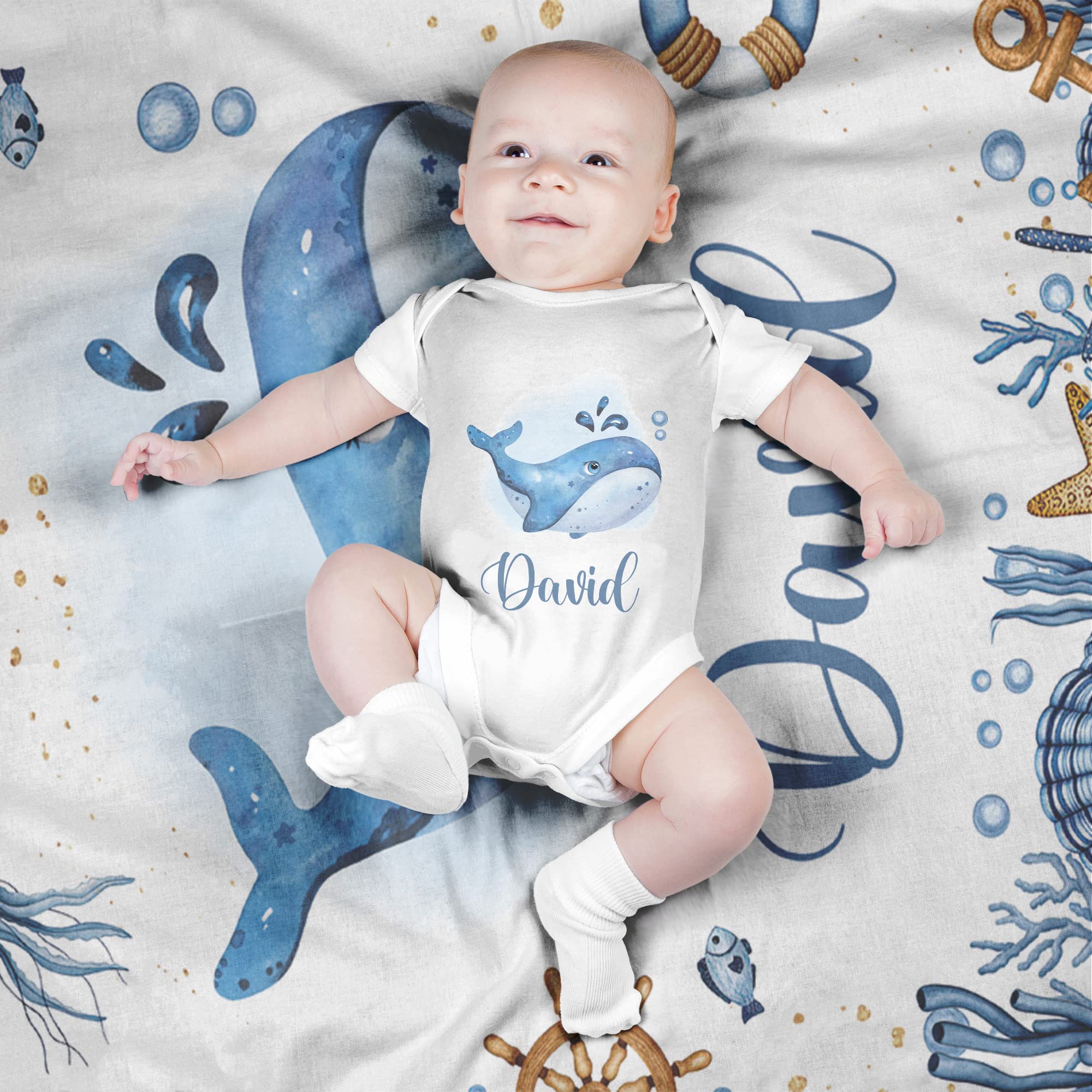 Boxing Theme Baby Milestone Blanket - 48x40 Inch Soft Flannel, With Photo Props | Newborn Boy Gift, Age Tracker Backdrop
