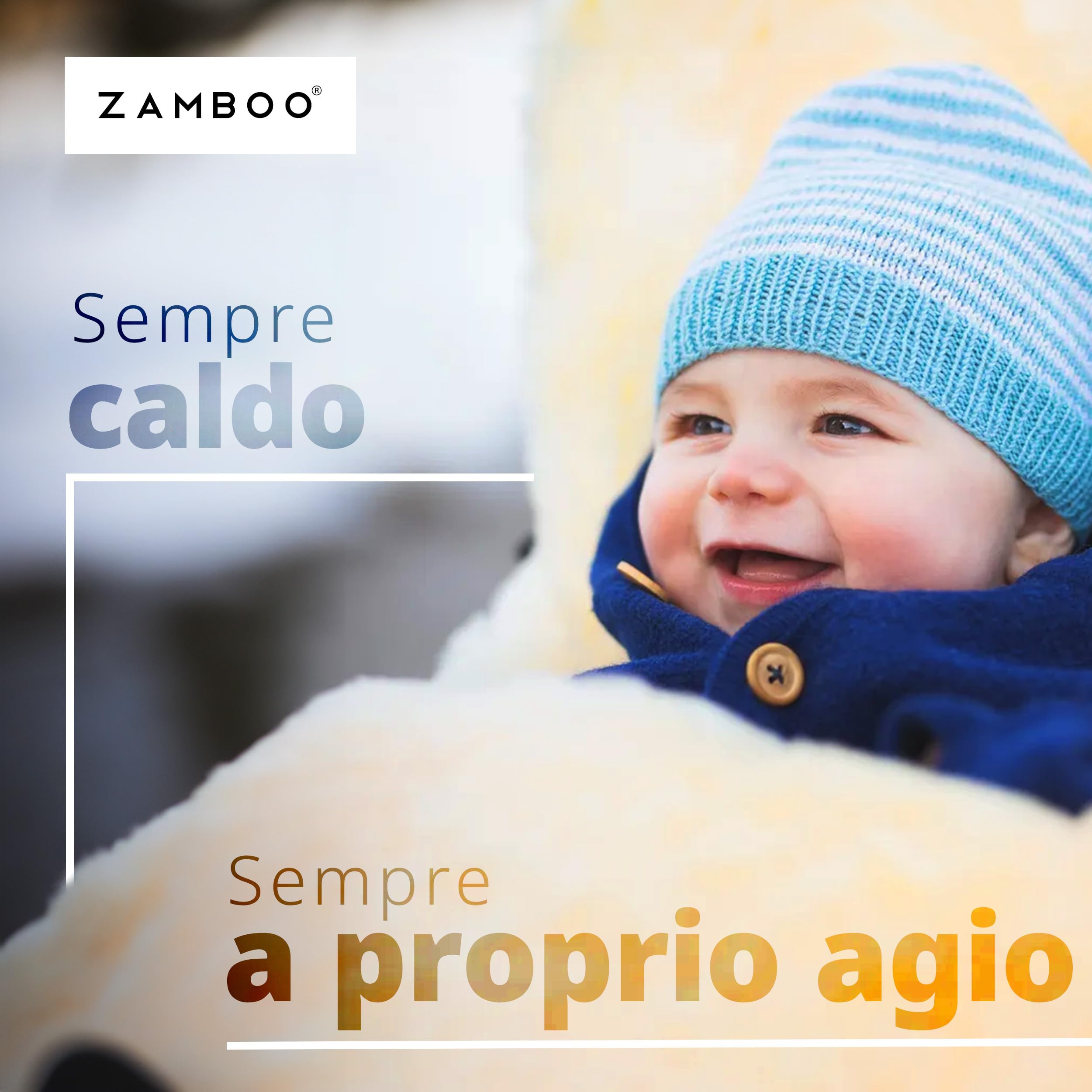 Zamboo Sacco a Pelo Invernale in Pelliccia D'agnello 2in1 - Coprigambe Passeggino Universale e Copriseduta Passeggino e Carrozzina per Bambini - Grigio