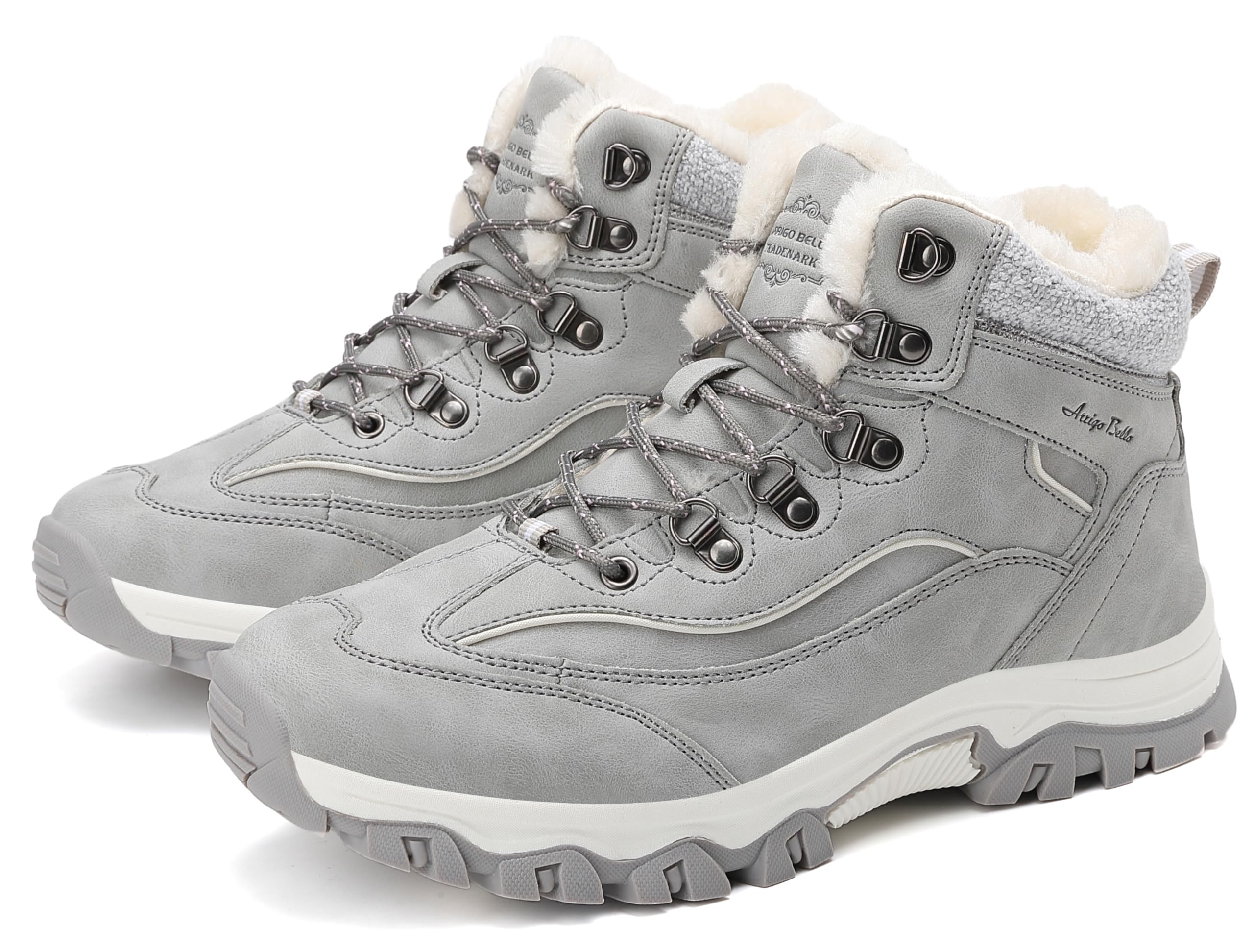 ARRIGO BELLO Donna Stivali da Neve Invernali Scarpe Allineato Pelliccia Caloroso Caviglia Piatto Stivaletti Sportive Boots Escursionismo 36-41