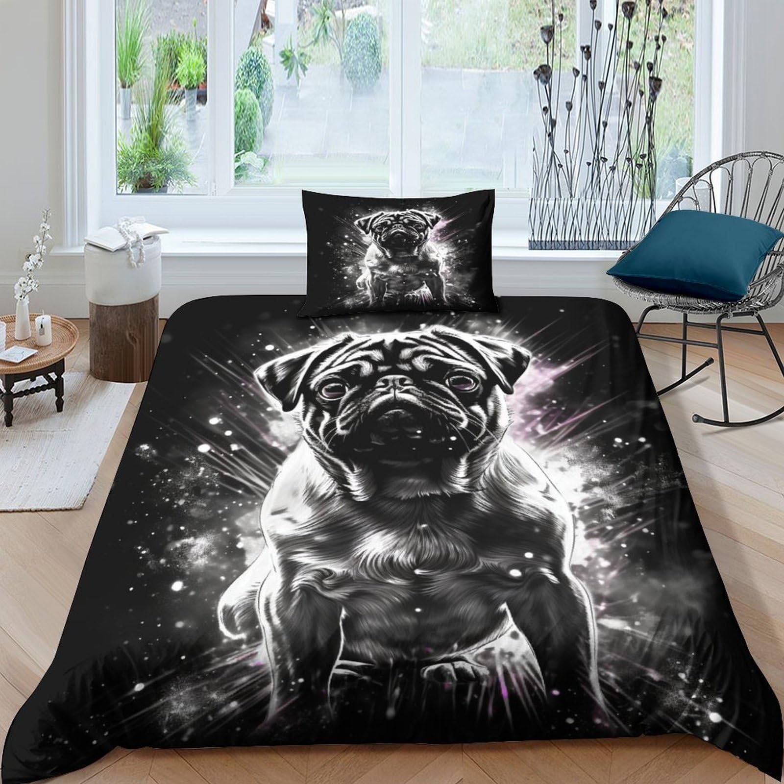 Parure de lit carlin 135x200 cm avec housse de couette en microfibres