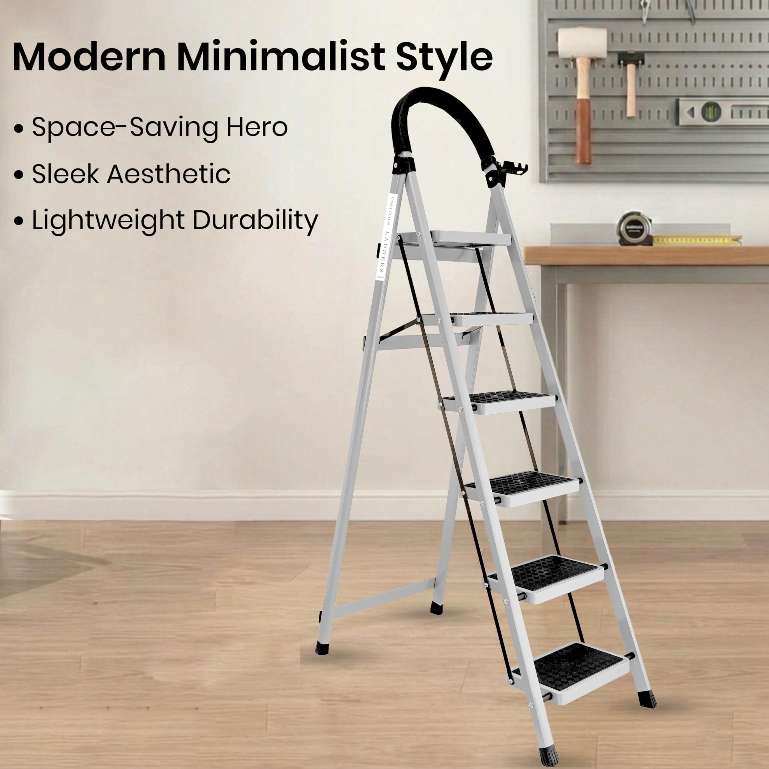 Casa Haus 6 Step Ladder - Heavy Duty & Foldable -2