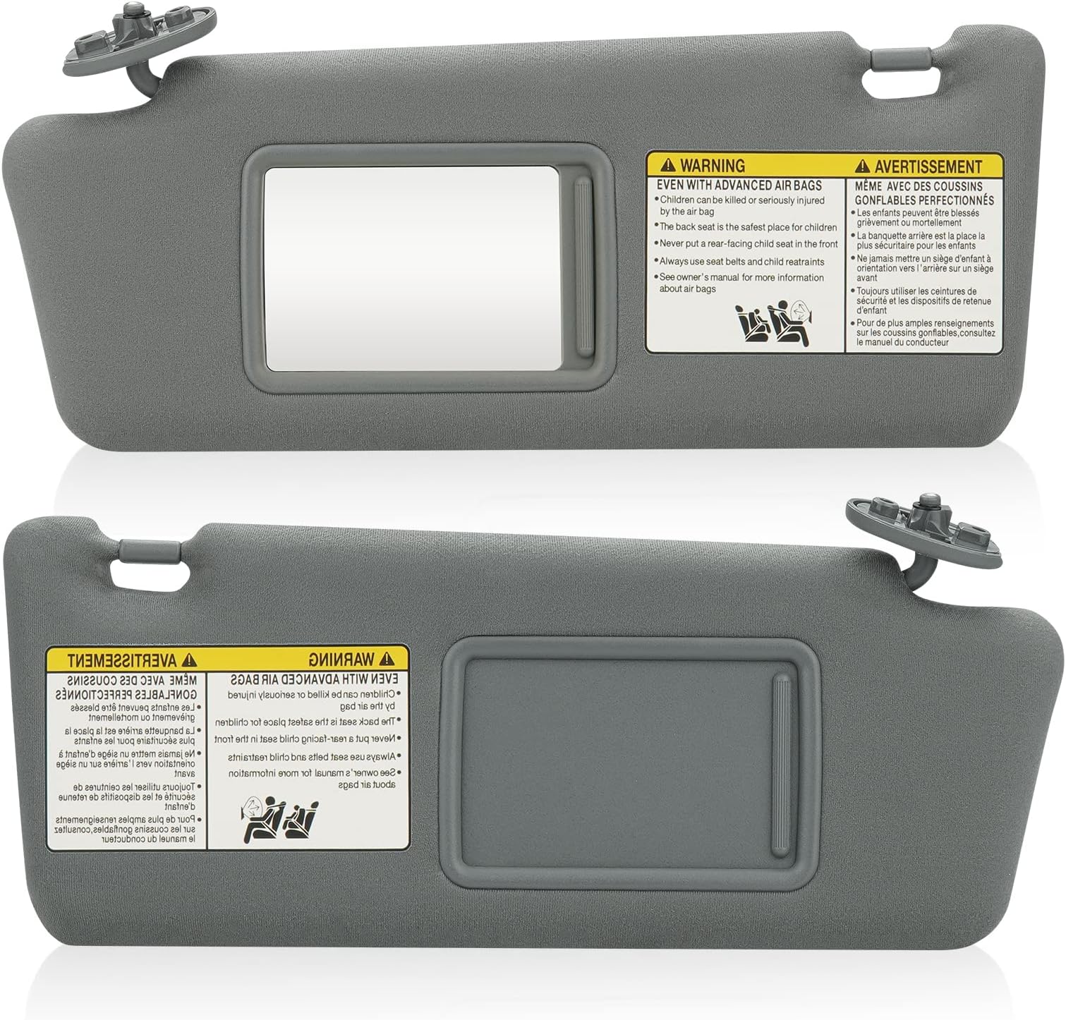 Hurotoms Left Driver & Right Passenger Side Sun Visor Gray Without Light for Toyota Tacoma 2005 2006 2007 2008 2009 2010 2011 2012, Replace 74320-35C10-B0,74320-04181-B1,74320-35B50-B0,1 Pair