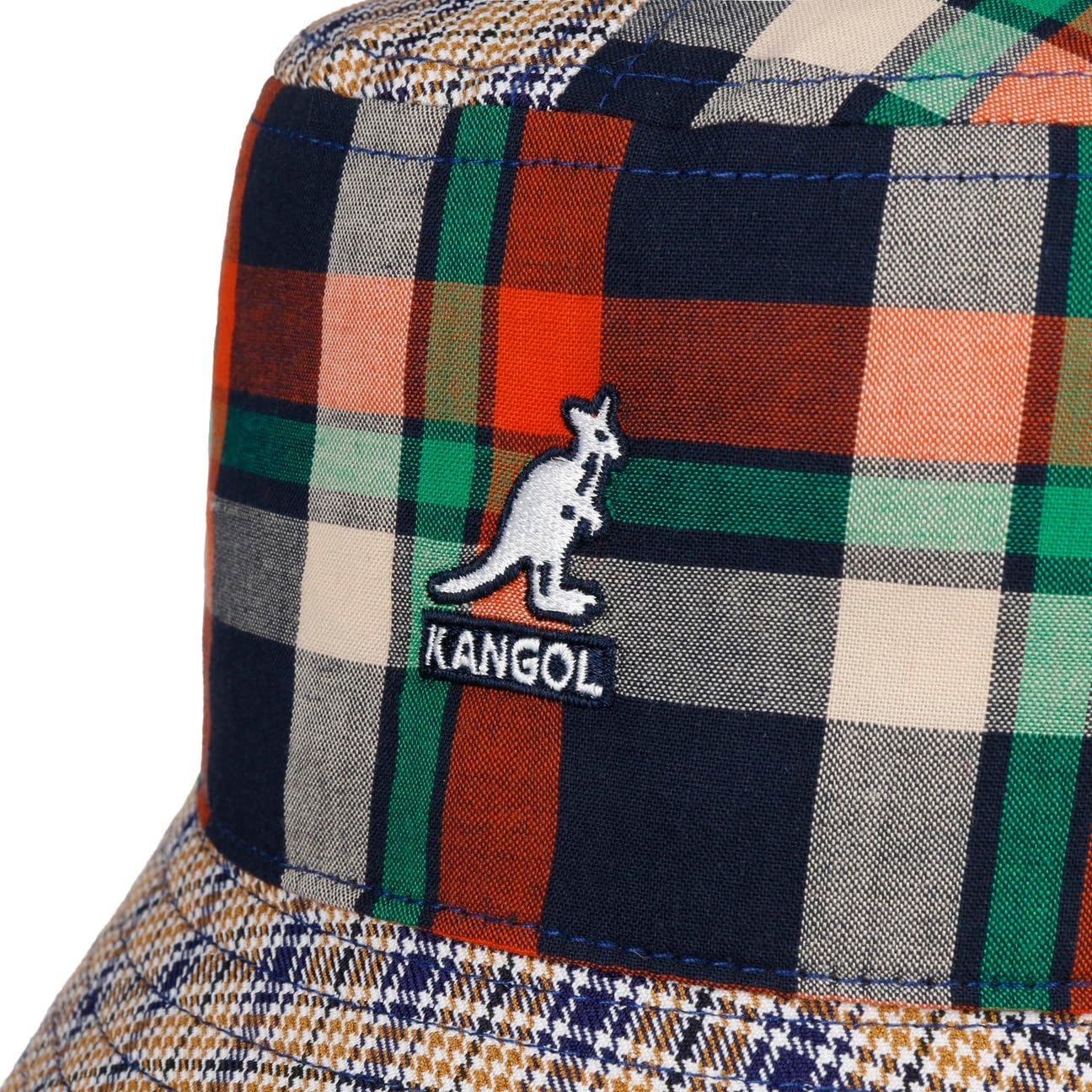 Kangol Cappello Plaid Mashup Bucket Donna/Uomo - da Pescatore in Cotone a Quadri Estate Primavera/Estate