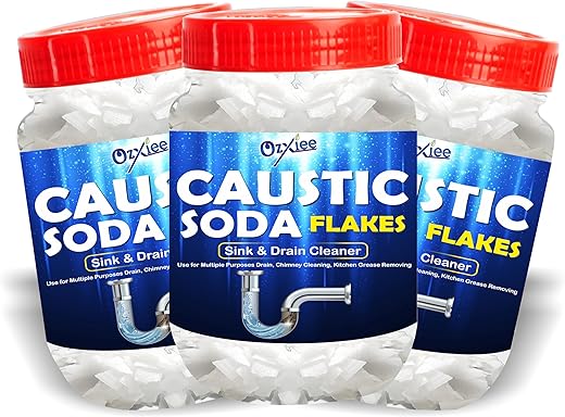caustic soda for Soap Making (450 g) Drain Cleaning, Chimney Cleaning– Fast-Acting Formula to Clear Blockages Instantly – Best Chimney & Drain...
