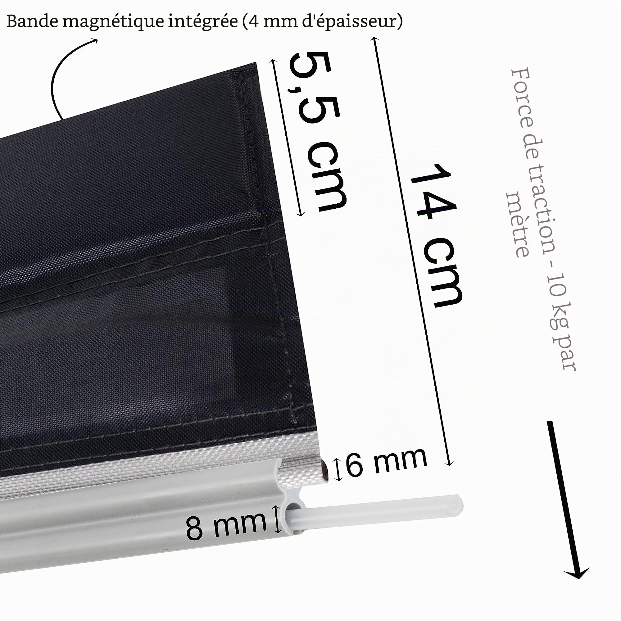 Adaptateur Keder Magnétique 3m Auvent Rail Store 6mm Camping-Car Caravane