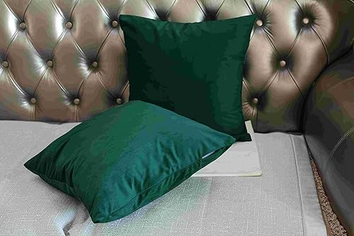 Miniatura 4 de AMZ-NATURALIFE Juego de 2 fundas de almohada de 16 x 16 pulgadas, terciopelo verde oscuro, fundas de cojín cuadradas decorativas suaves y sólidas,