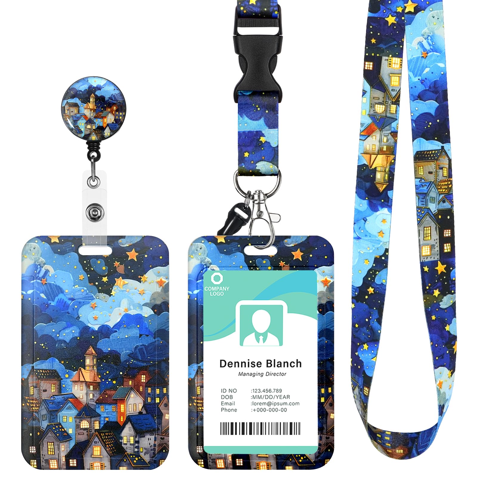 Porte Badge Cordon Tour De Cou Avec Porte-cartes,Porte-cartes Swivel