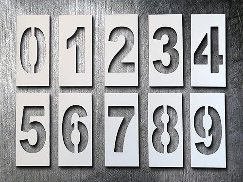 Miniatura 4 de Plantillas individuales de pintura bordillo, números / letras de 4 pulgadas, diseño de plástico flexible para una fácil aplicación a cualquier