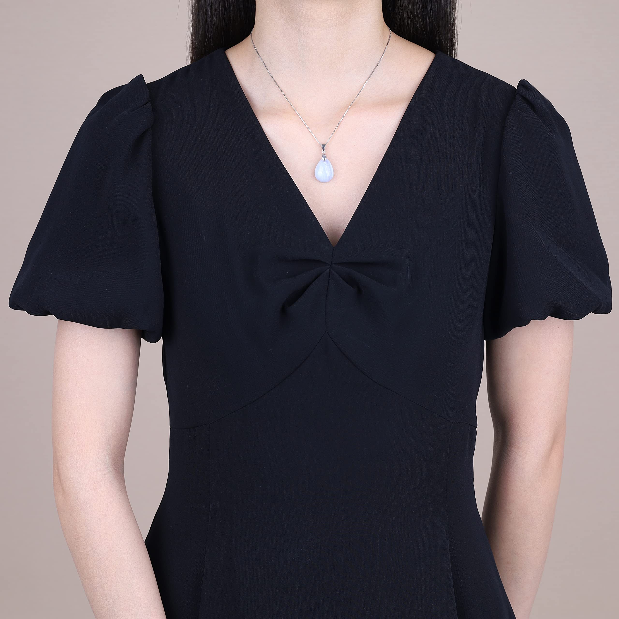 COAI Collana da Donna in Argento Sterling 925 con Ciondolo Goccia in Pietre Naturali