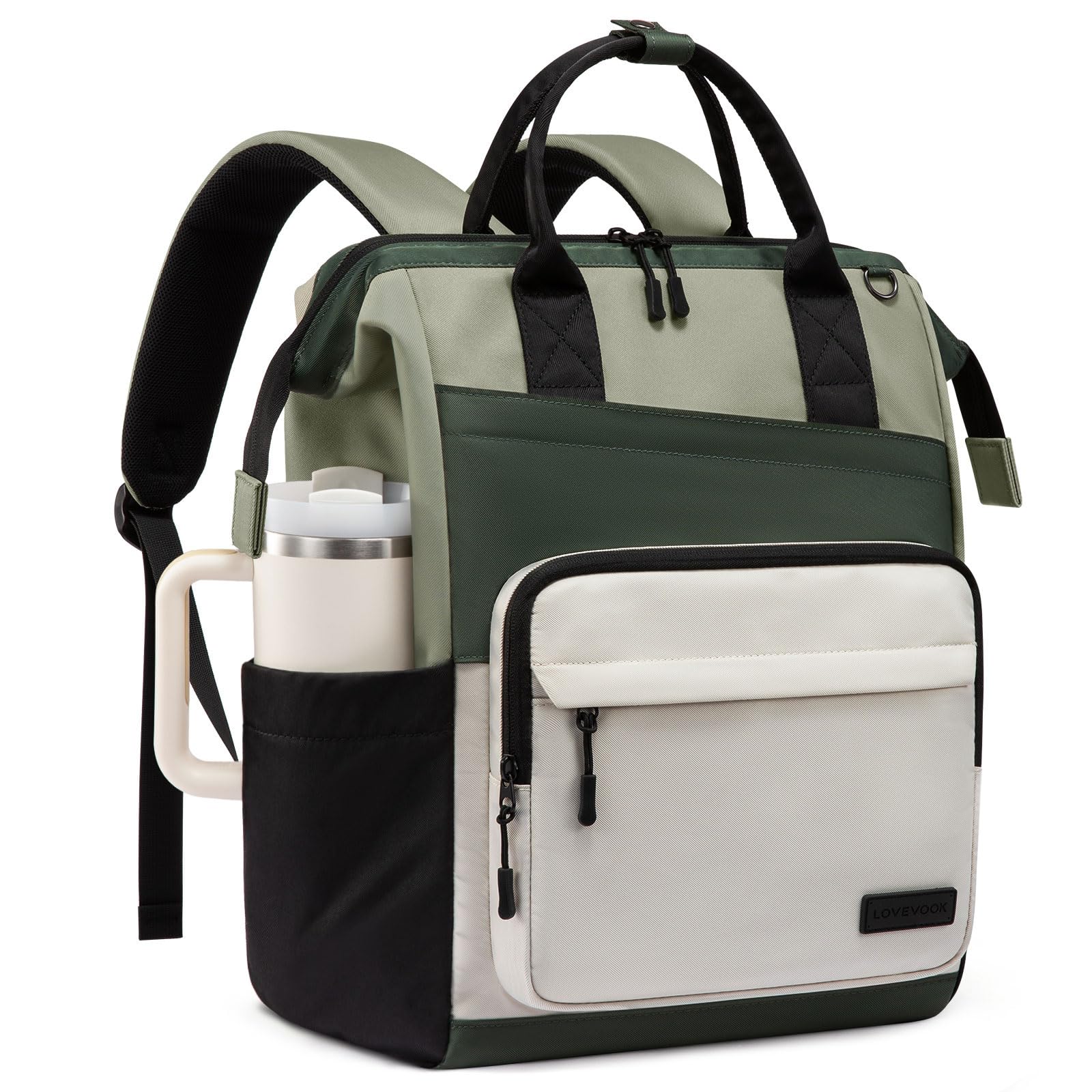 LOVEVOOK Rucksack Damen, 15,6 Zoll Laptop Schulrucksack Teenager Mit Großem Fach für Trinkflasche,Tagesrucksäcke Daypack Arbeitstasche Lehrertasche Reiserucksack Elegant, Travel Backpack Women für Uni