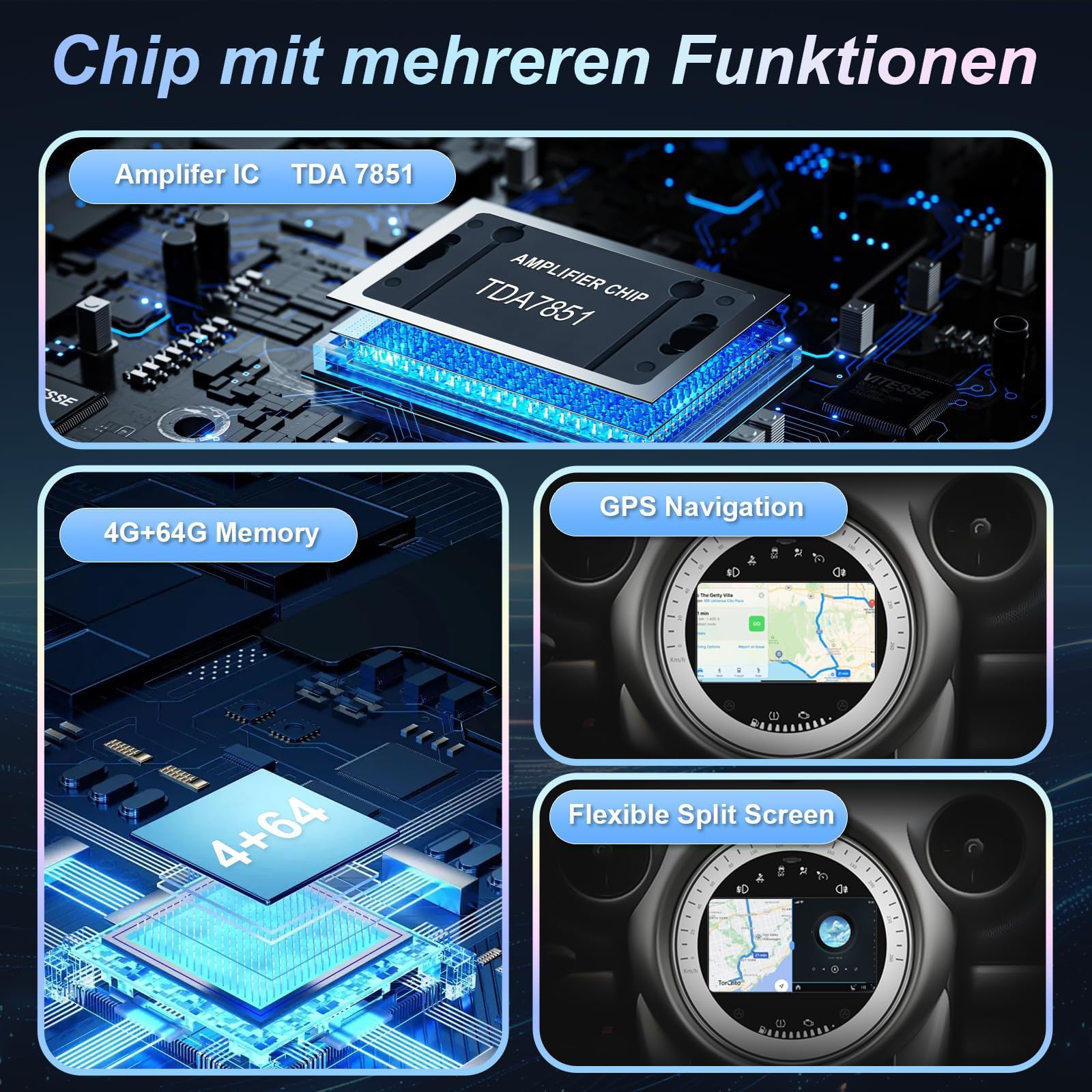 7 pollici Android 14 4 GB RAM + 64 GB Autoradio Stereo GPS Navigazione per BMW Mini Cooper Supporta CarPlay Bluetooth Android Auto WiFi A2DP CD Player 8 core Touch Screen