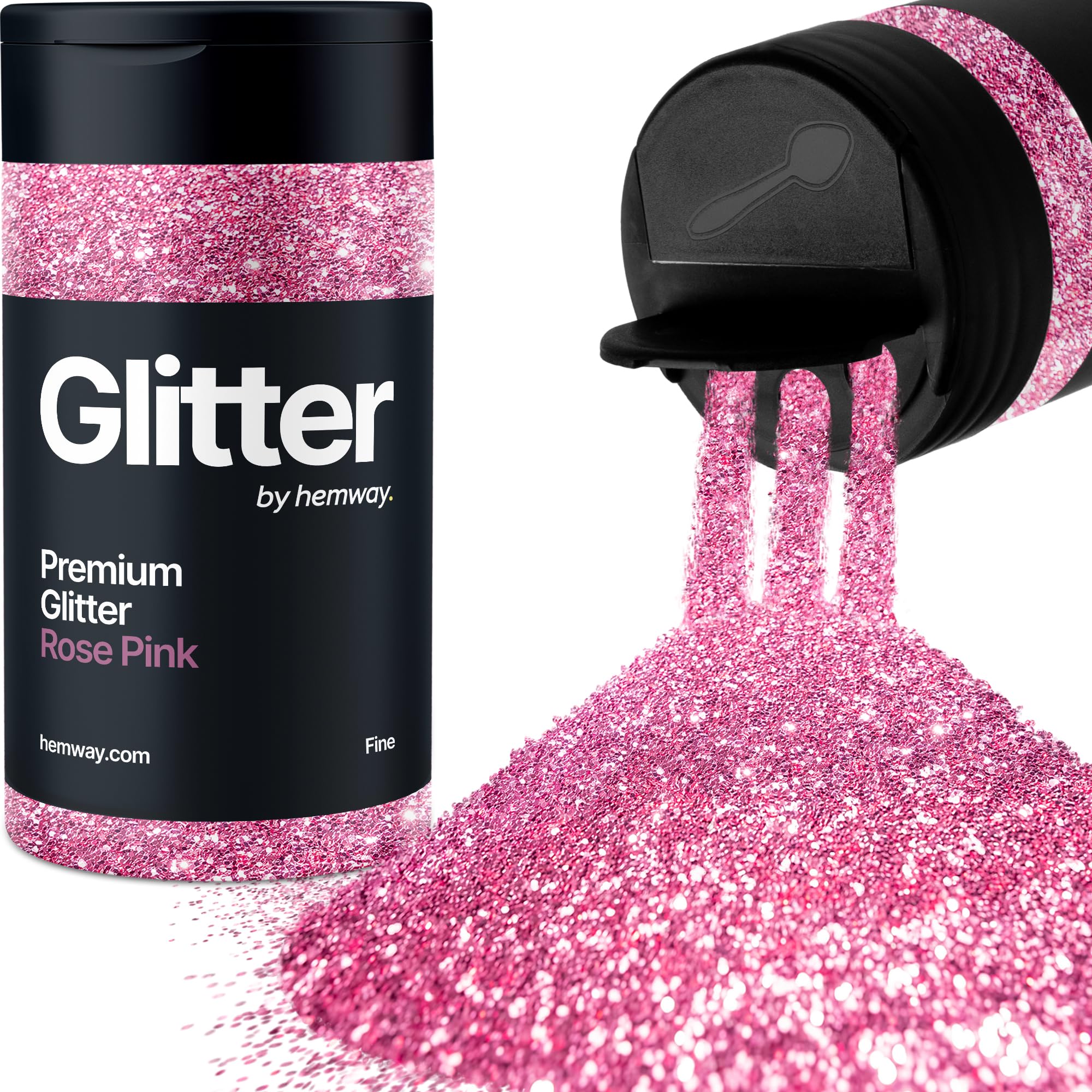 Rose Pink Glitter Shaker, 130g Fine Glitter, Crafts 1/64" Metallic Flake Rose Pink Sequins, Resin & Epoxy Crafts, Decorating