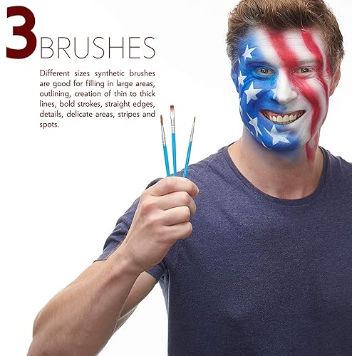 Miniatura 8 de Kit de pintura facial, fácil de aplicar y quitar, dermatológicamente probado, activado por agua, no tóxico e hipoalergénico, kit de pintura facial