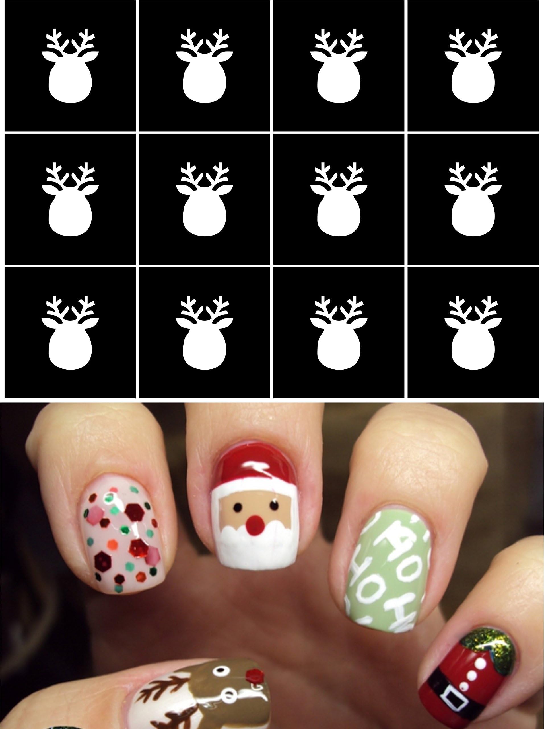 Christmas Nail Stencils Stickers Vinyl Nail Art/Nail Deco/ Airbrush