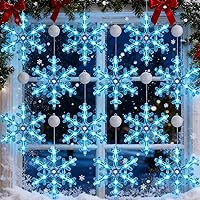 Vista 12 de 12 luces navideñas para ventana, luces de silueta de ventana con temporizador, ventosa, funciona con pilas, para Navidad, Año Nuevo, hogar