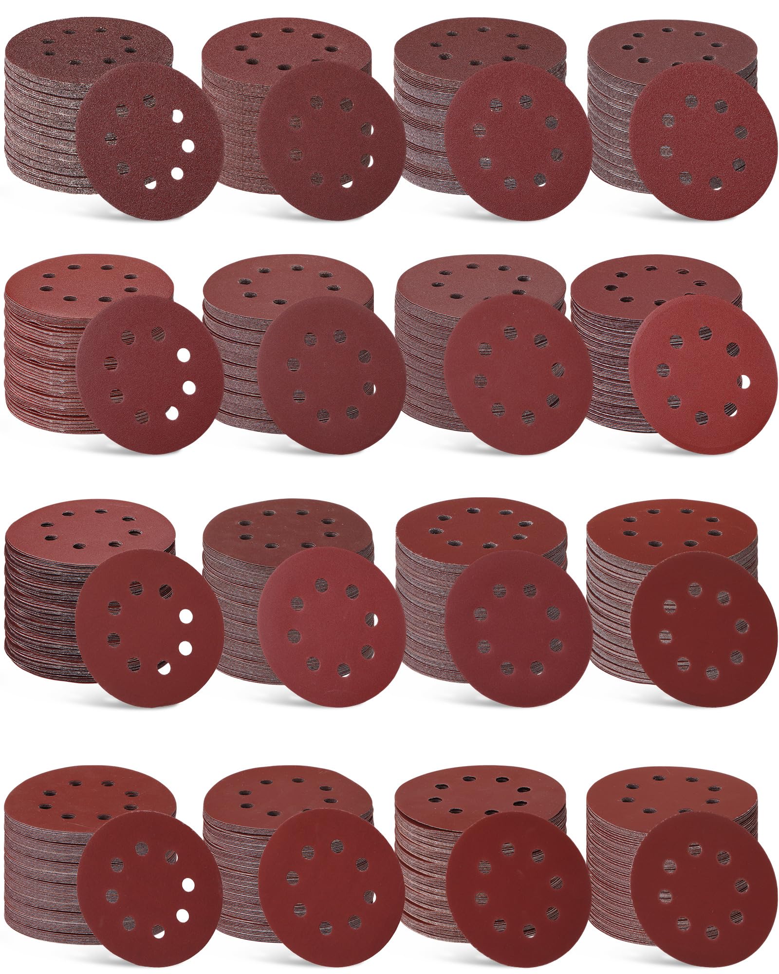 Queekay 350 dischi abrasivi rotondi da 12,7 cm con 8 fori, per levigatrice orbitale casuale 60 80 100 120 150 180 220 240 320 400 600 800 1000 1200 1500 2000 grana 2000