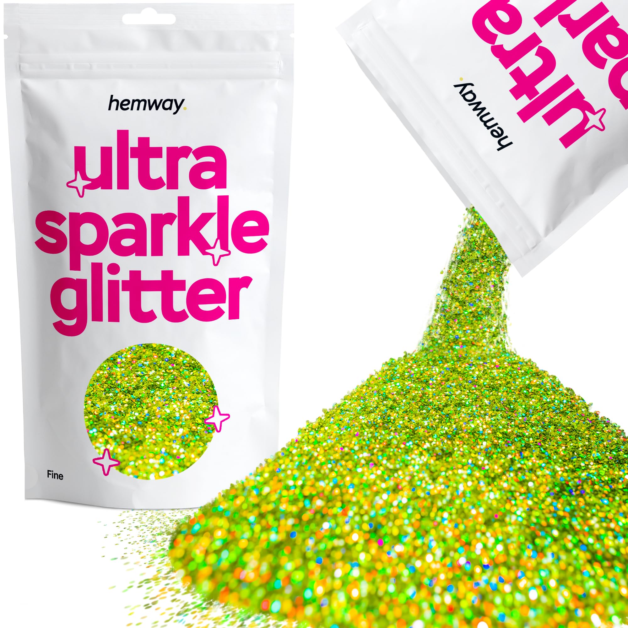 Hemway Ultra Sparkle Glitter Baby Pink Iridescent 100g Fine | Glitter for Arts & Craft, Makeup, Nail Art, Crafting, Card Making, Sparkle Decoration — view 13