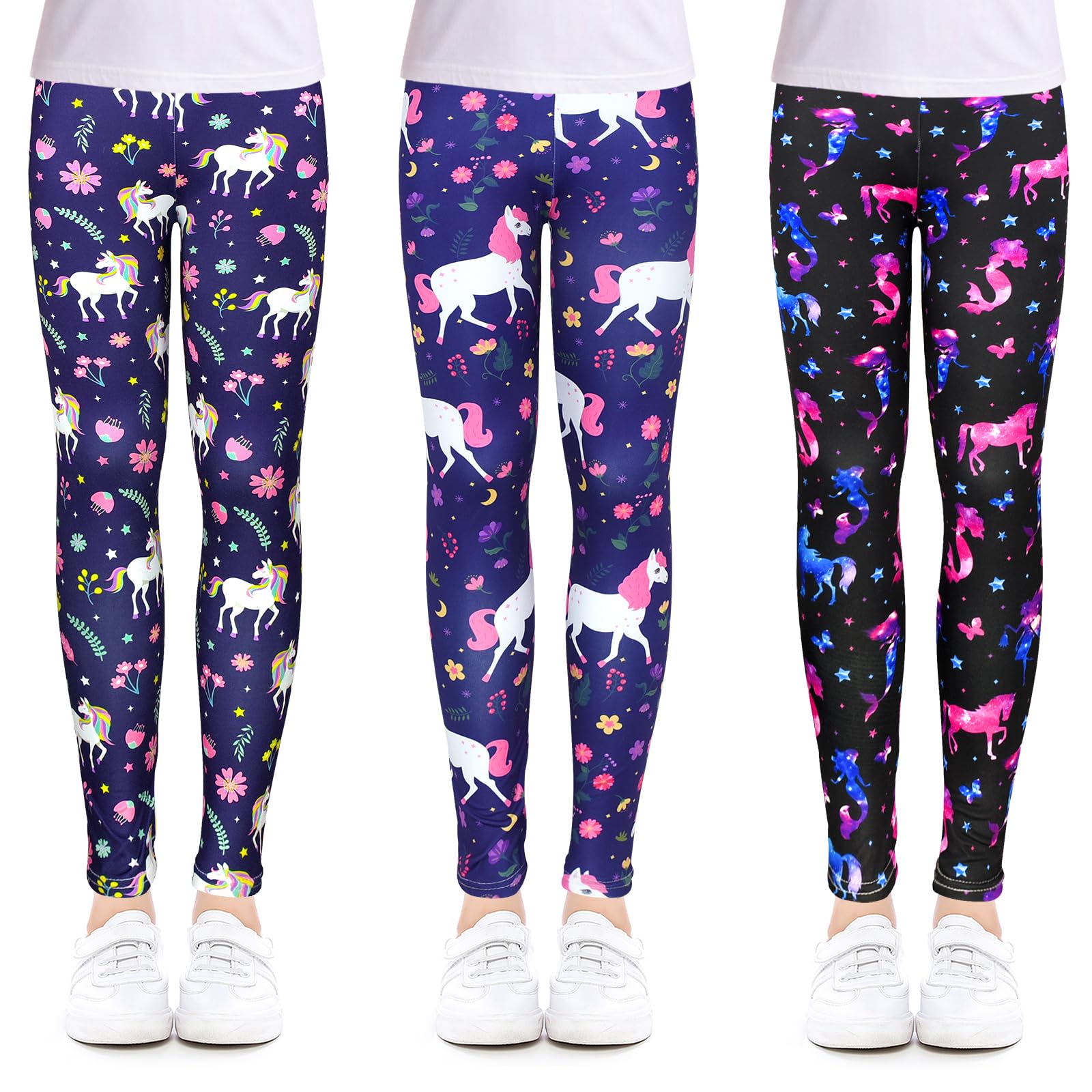 ZukoCert Girls Leggings Multipack - Soft Comfortable Athletic Leggings for Girls 4-12 Years