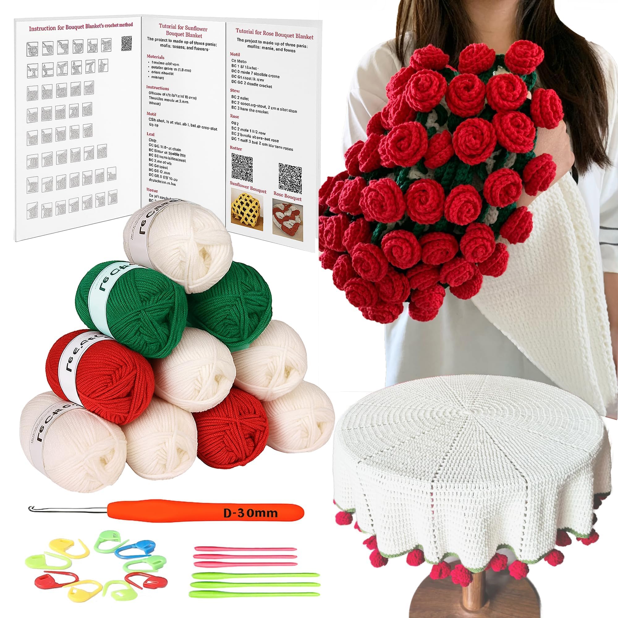 Ensemble de couverture rose Yarniss en maille haut de gamme