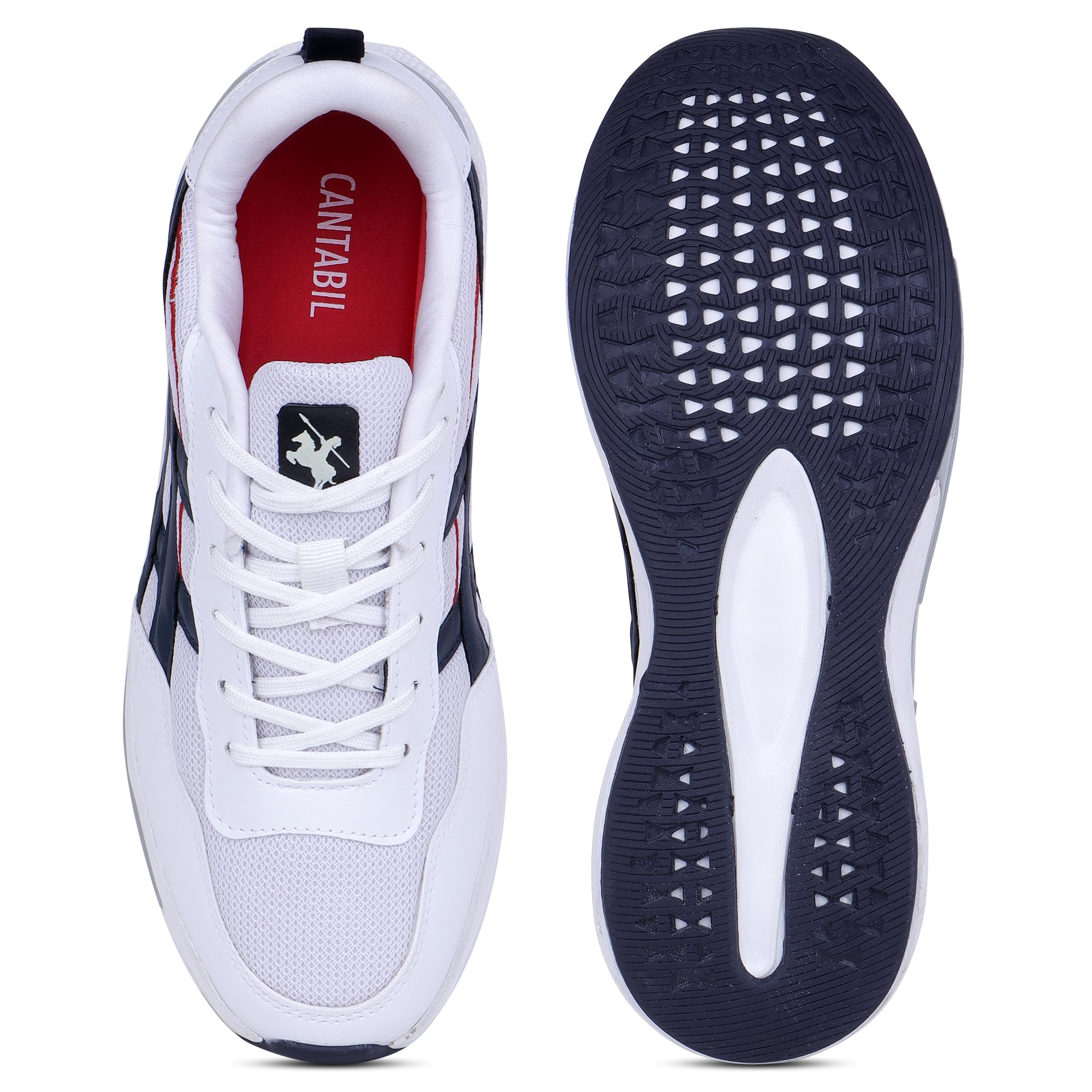 Cantabil Men White Colorblocked Running Shoes (MFTW00020_White_24.2-24.9) (B0D2XWD5YR) Amazon Price History, Amazon Price Tracker